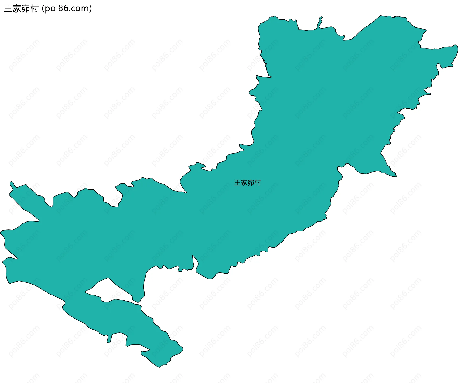 王家峁村边界地图