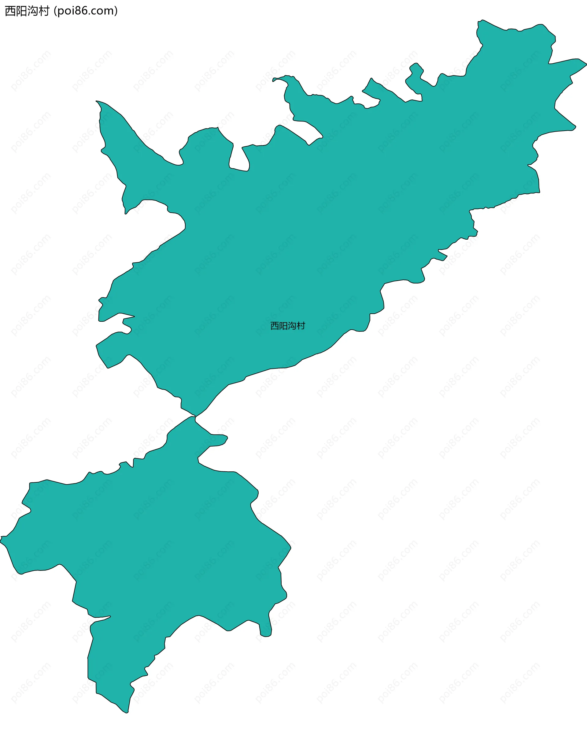 西阳沟村边界地图