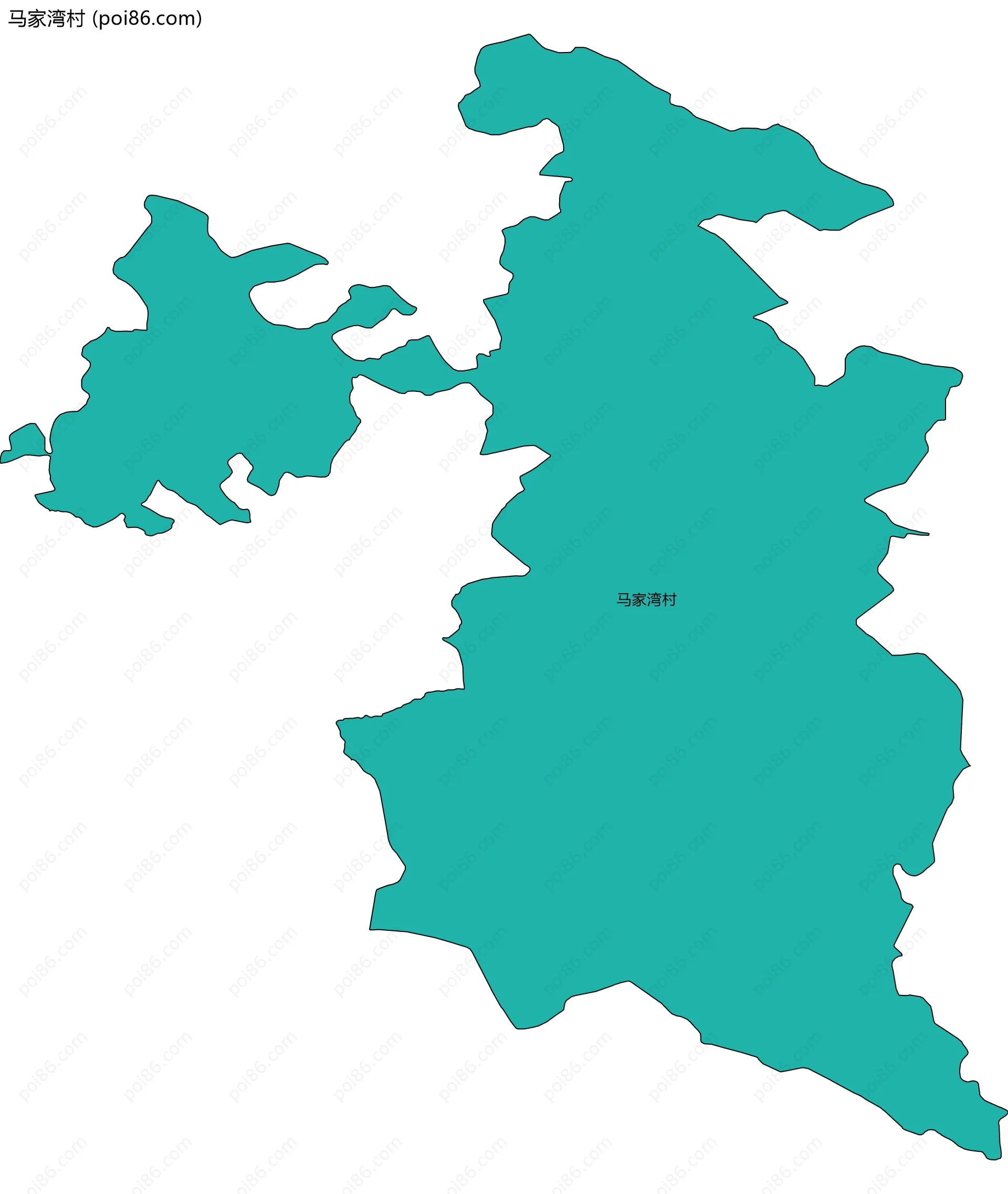 马家湾村边界地图