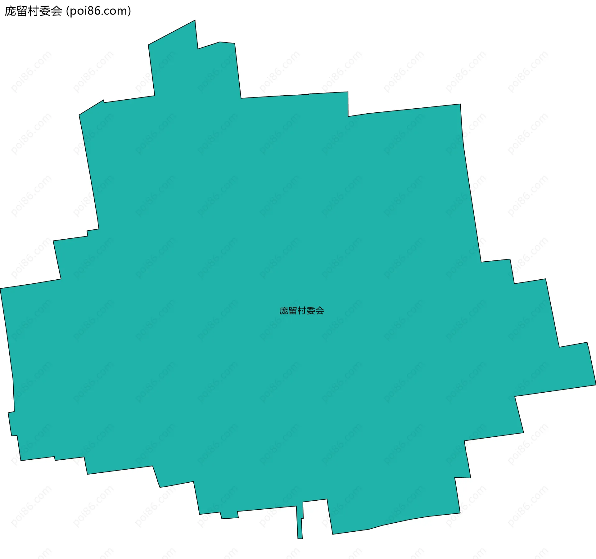 庞留村委会边界地图