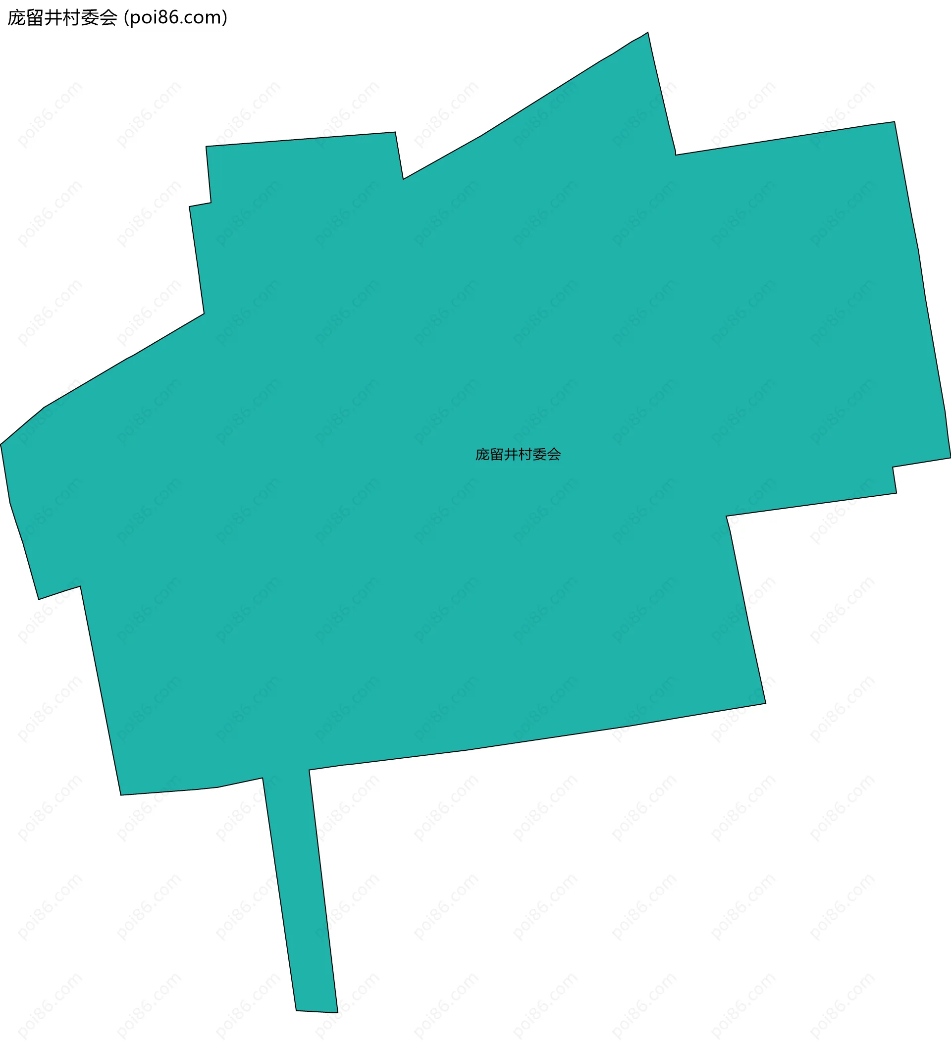 庞留井村委会边界地图