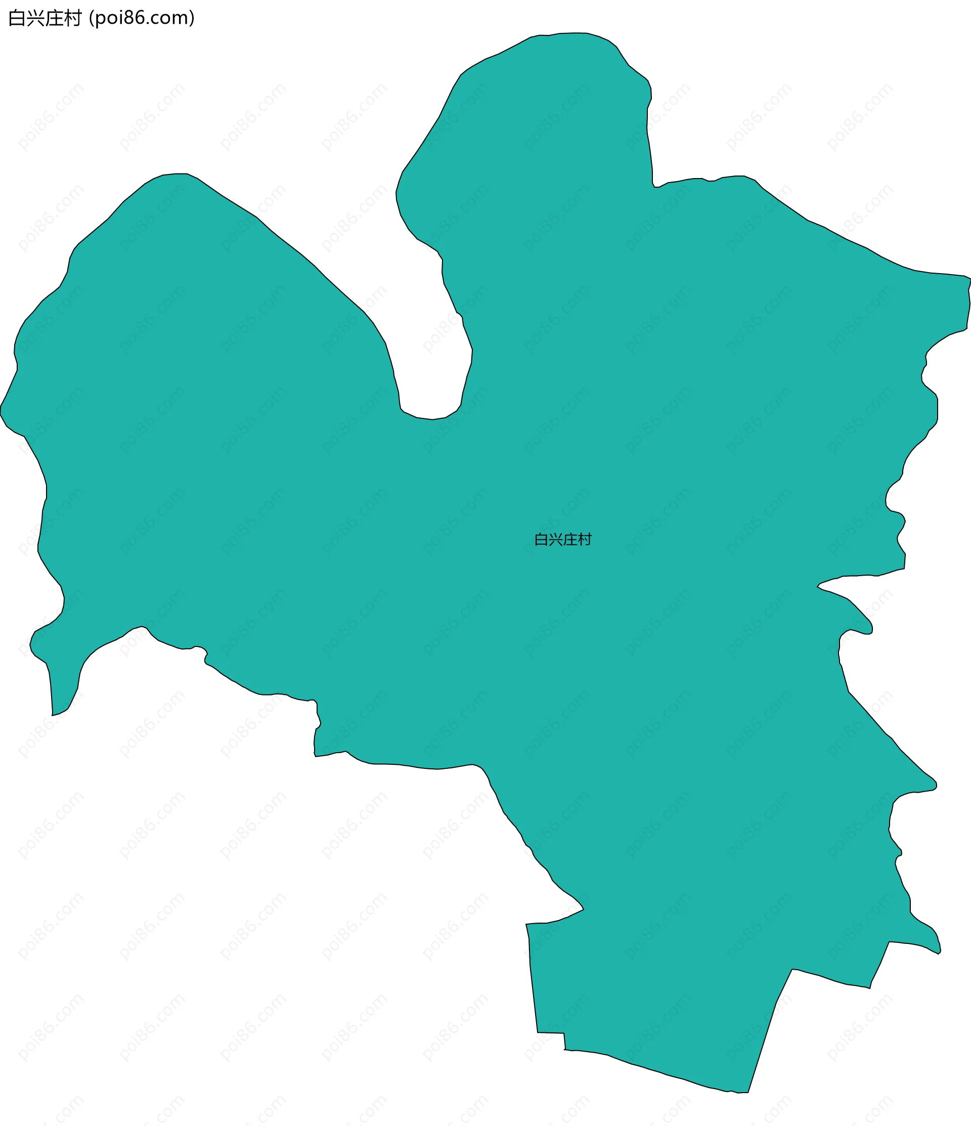 白兴庄村边界地图