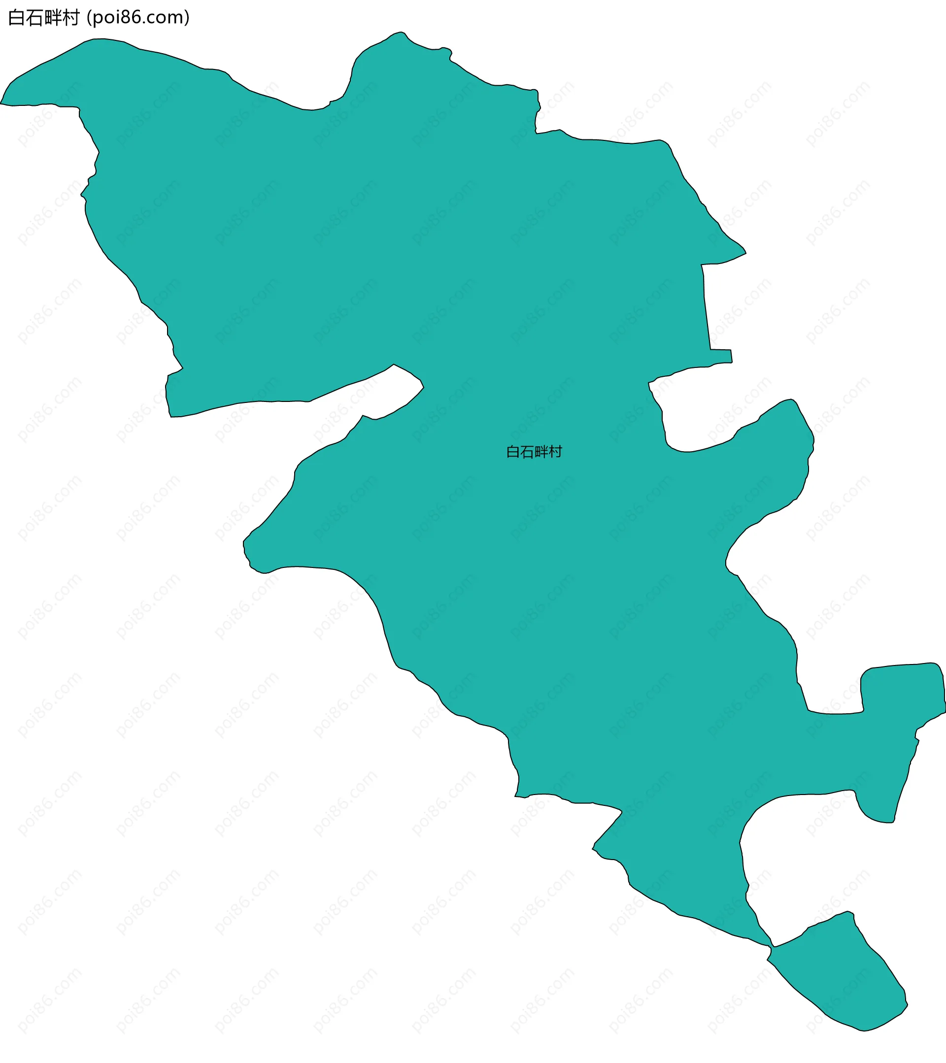 白石畔村边界地图