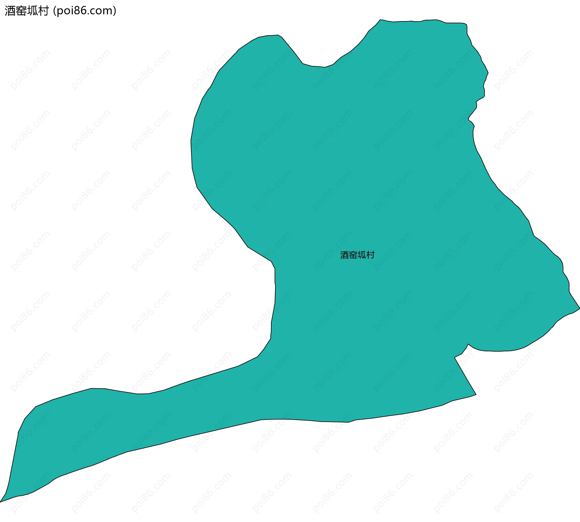 酒窑坬村边界地图