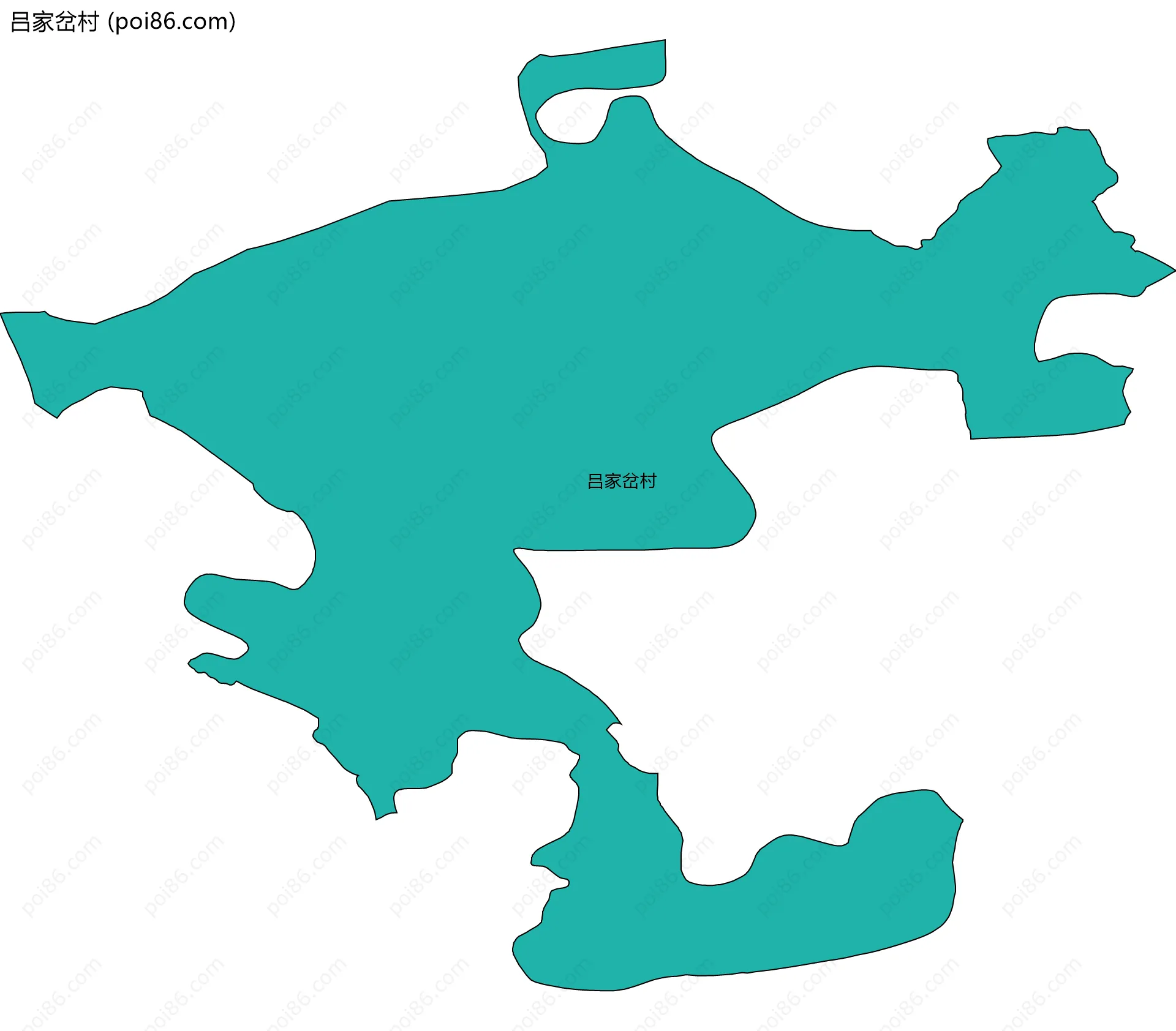 吕家岔村边界地图