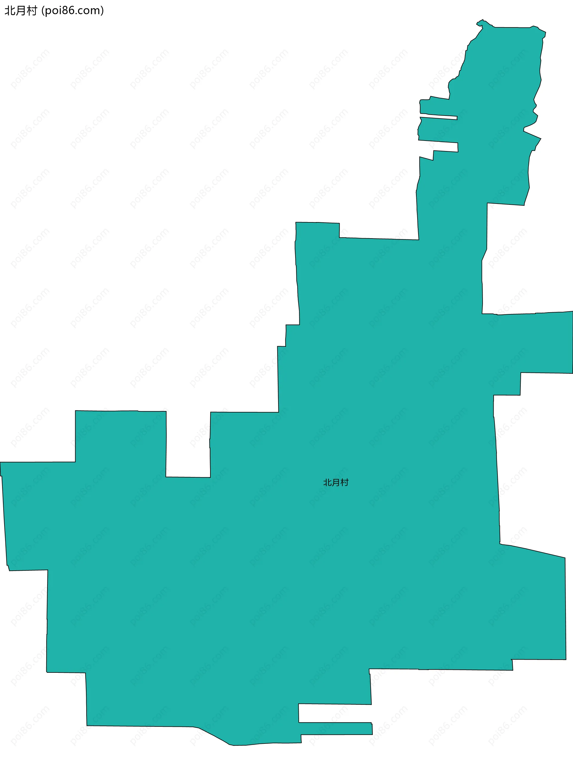 北月村边界地图