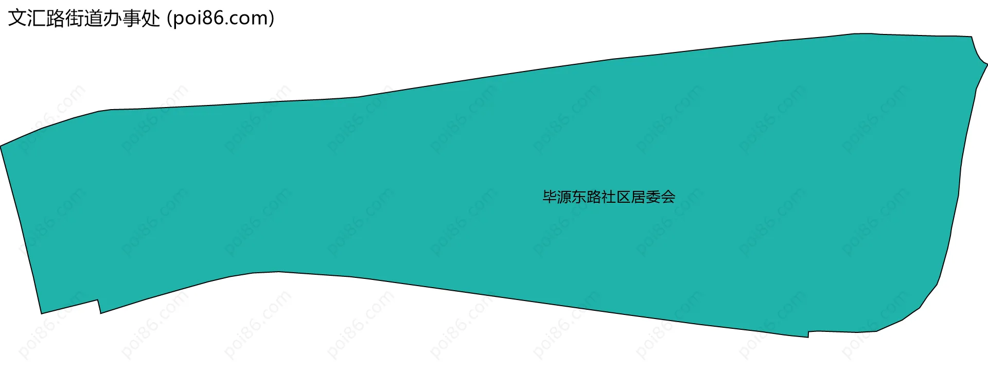 文汇路街道办事处边界地图(五级行政区划)