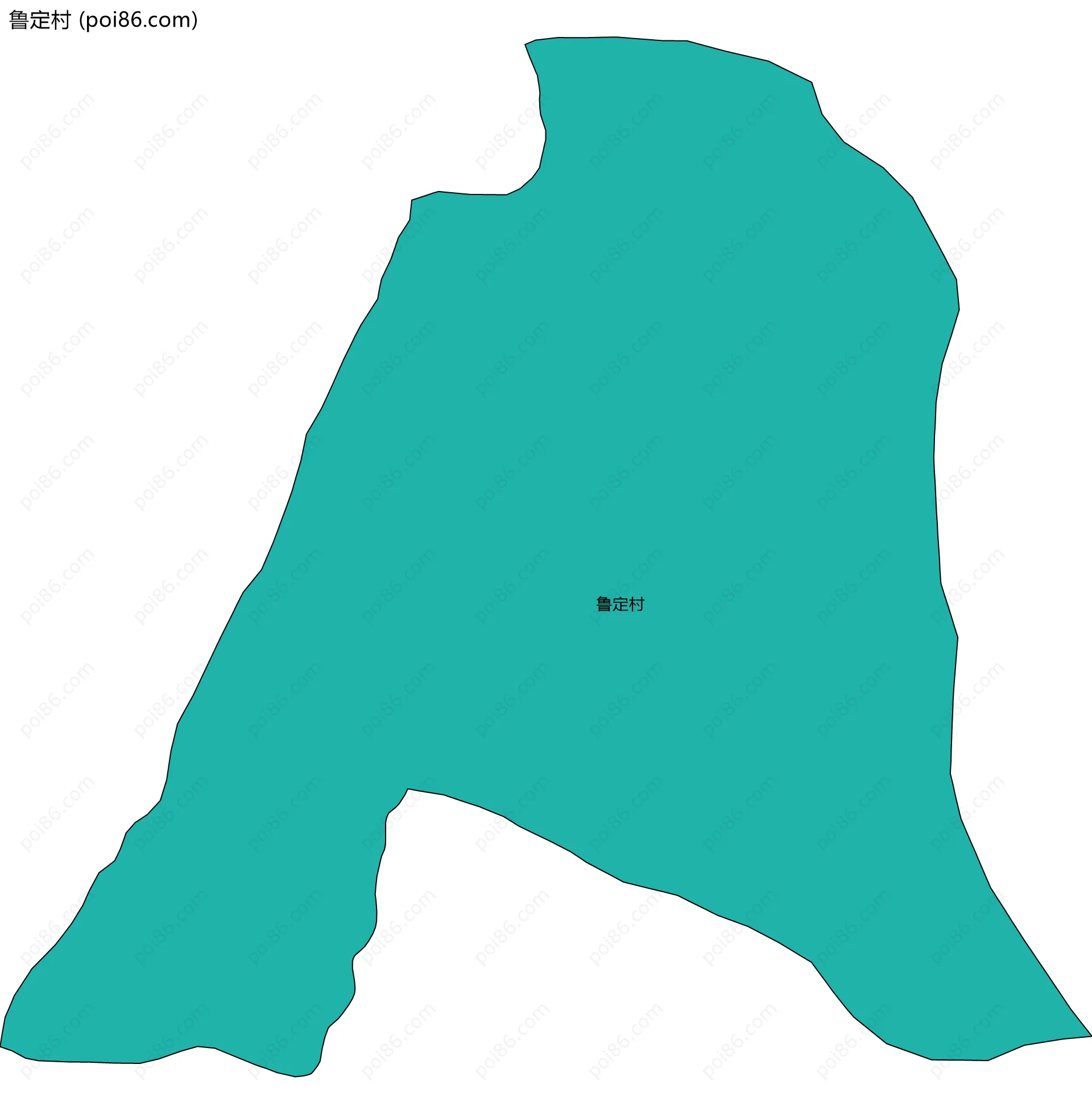 鲁定村边界地图