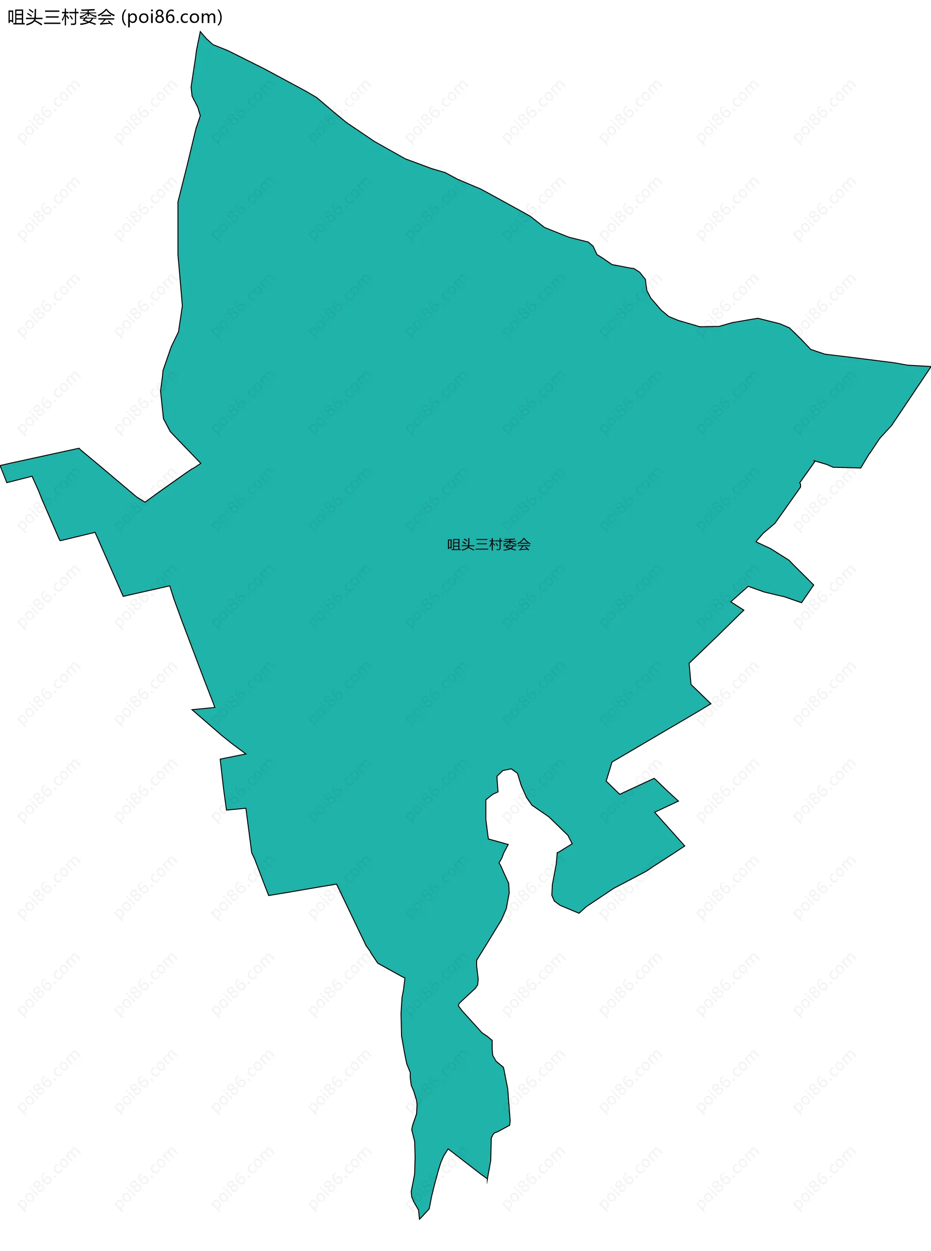 咀头三村委会边界地图