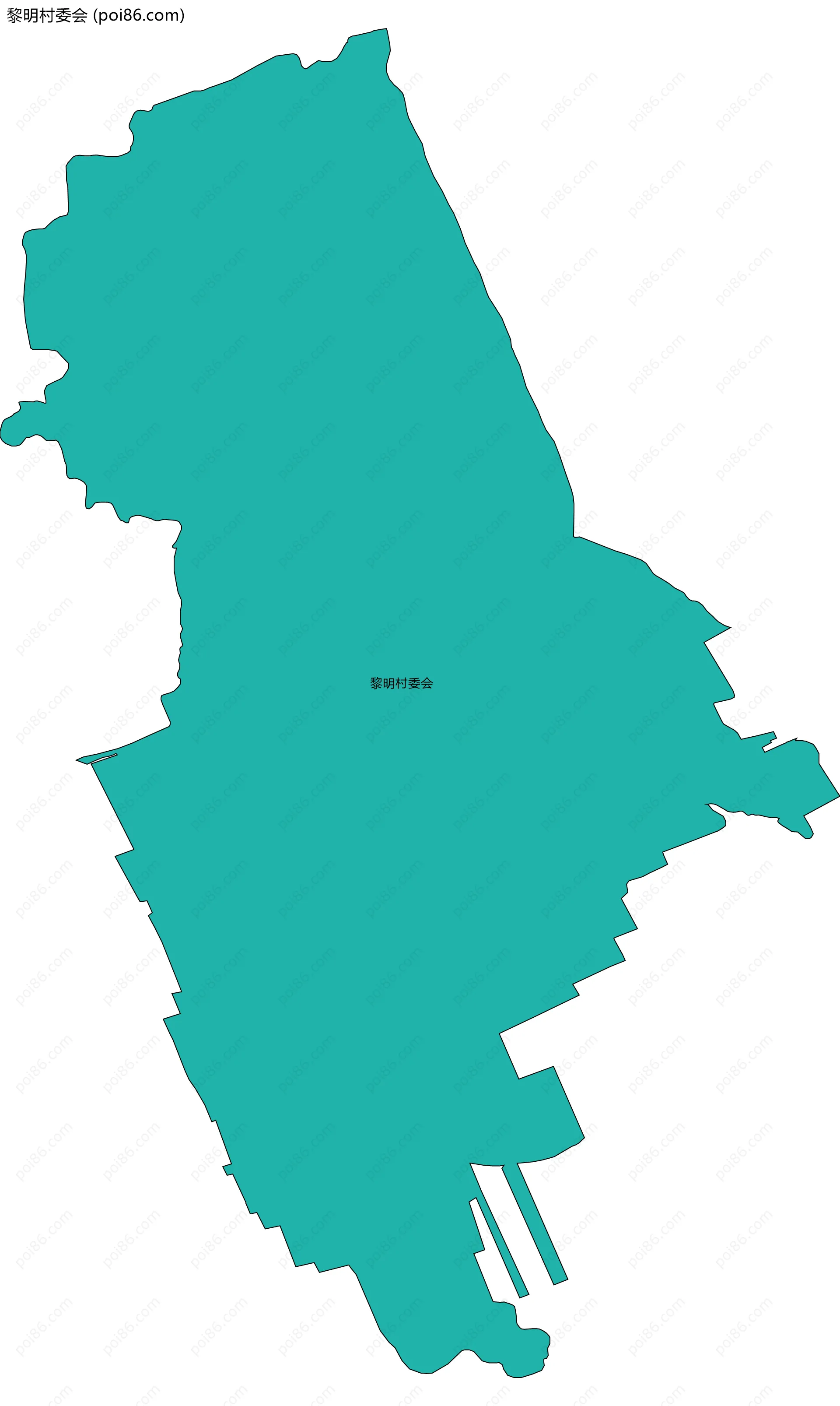 黎明村委会边界地图