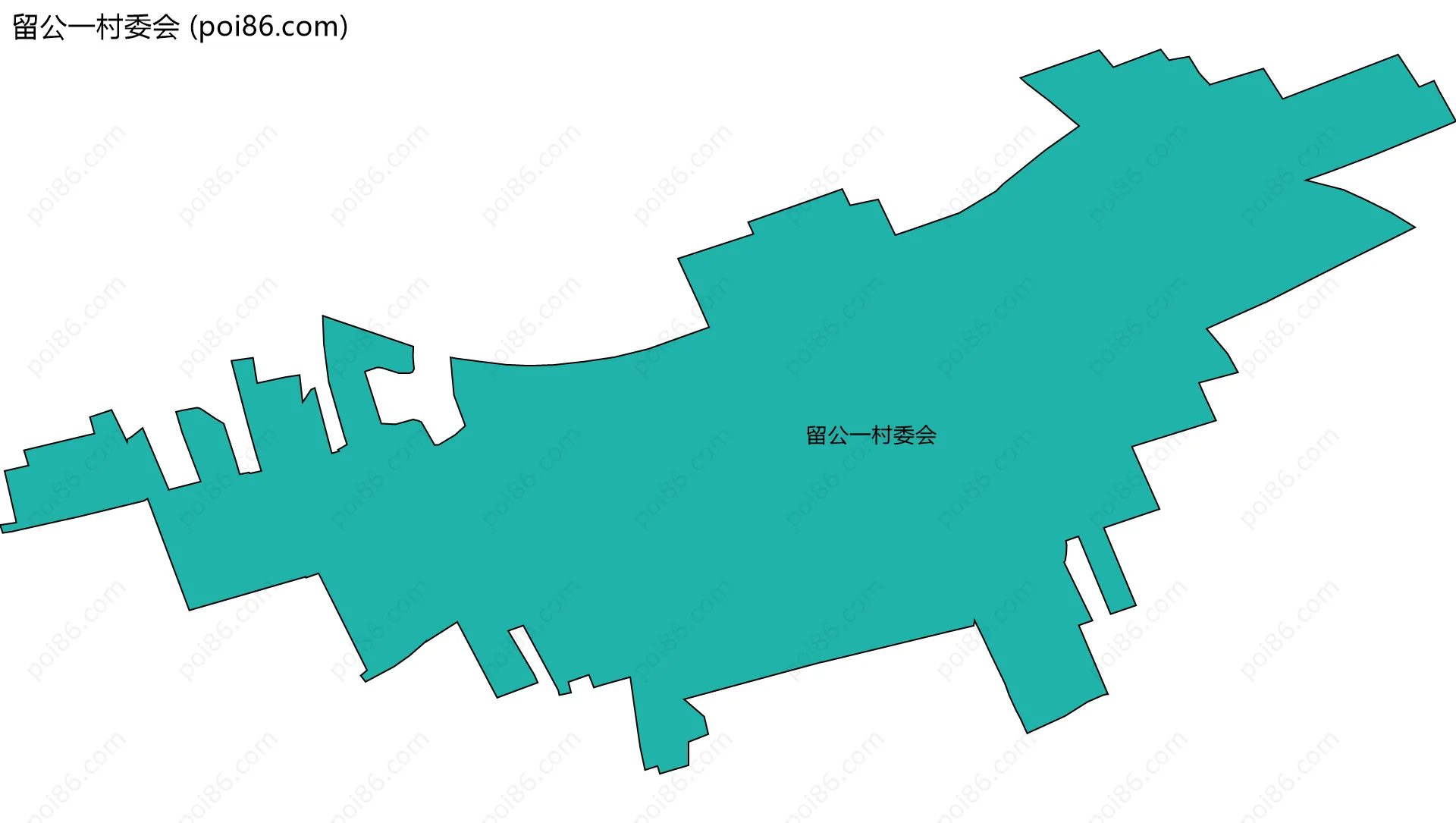 留公一村委会边界地图