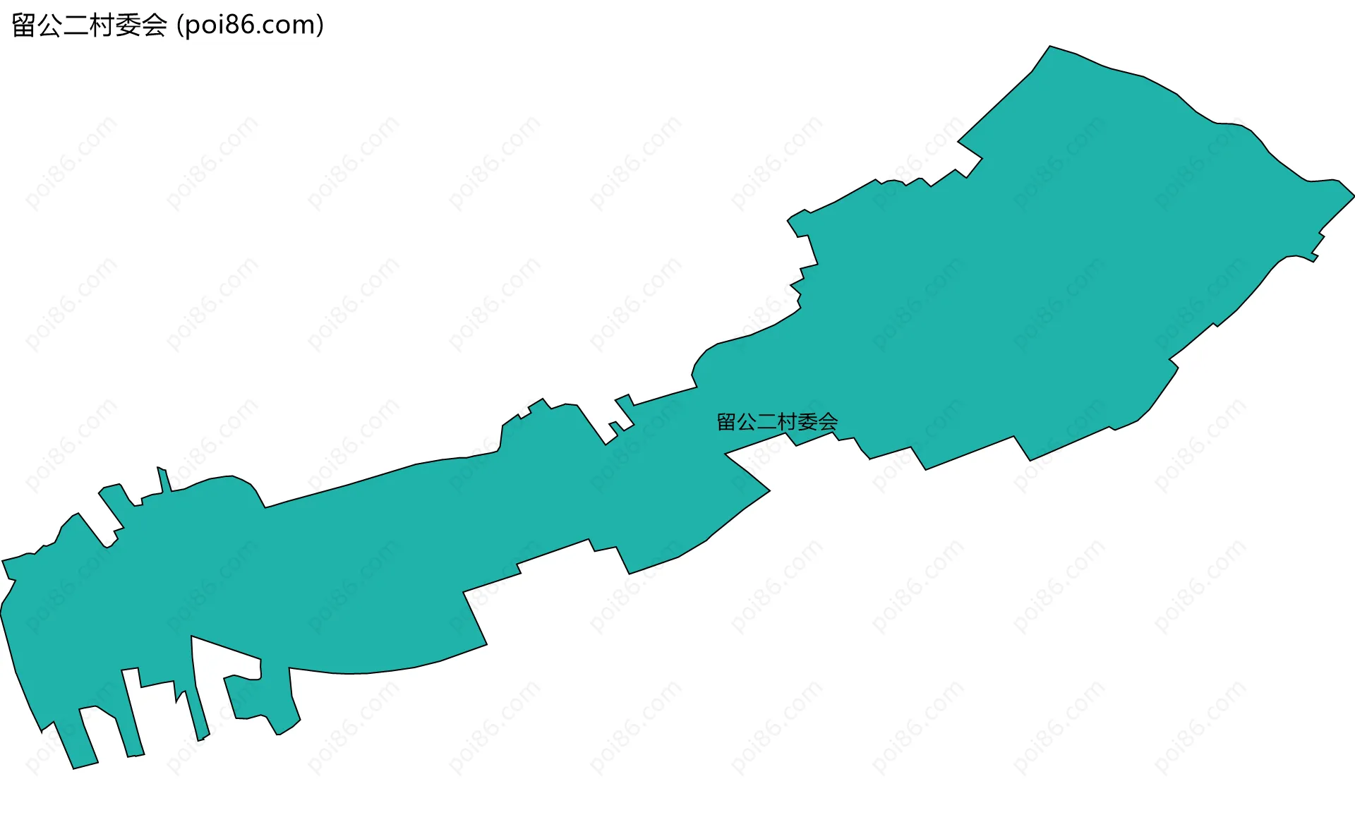 留公二村委会边界地图