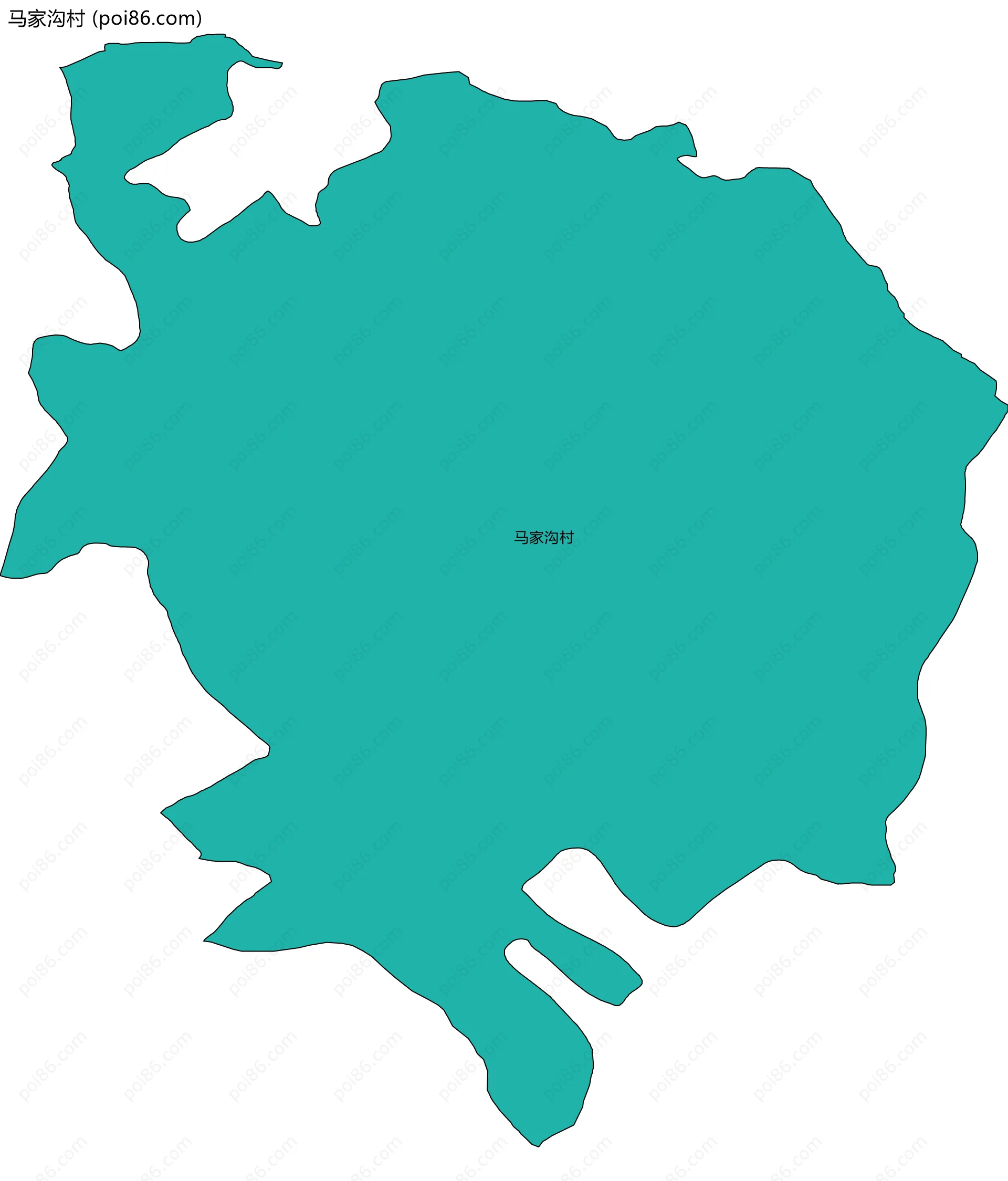 马家沟村边界地图