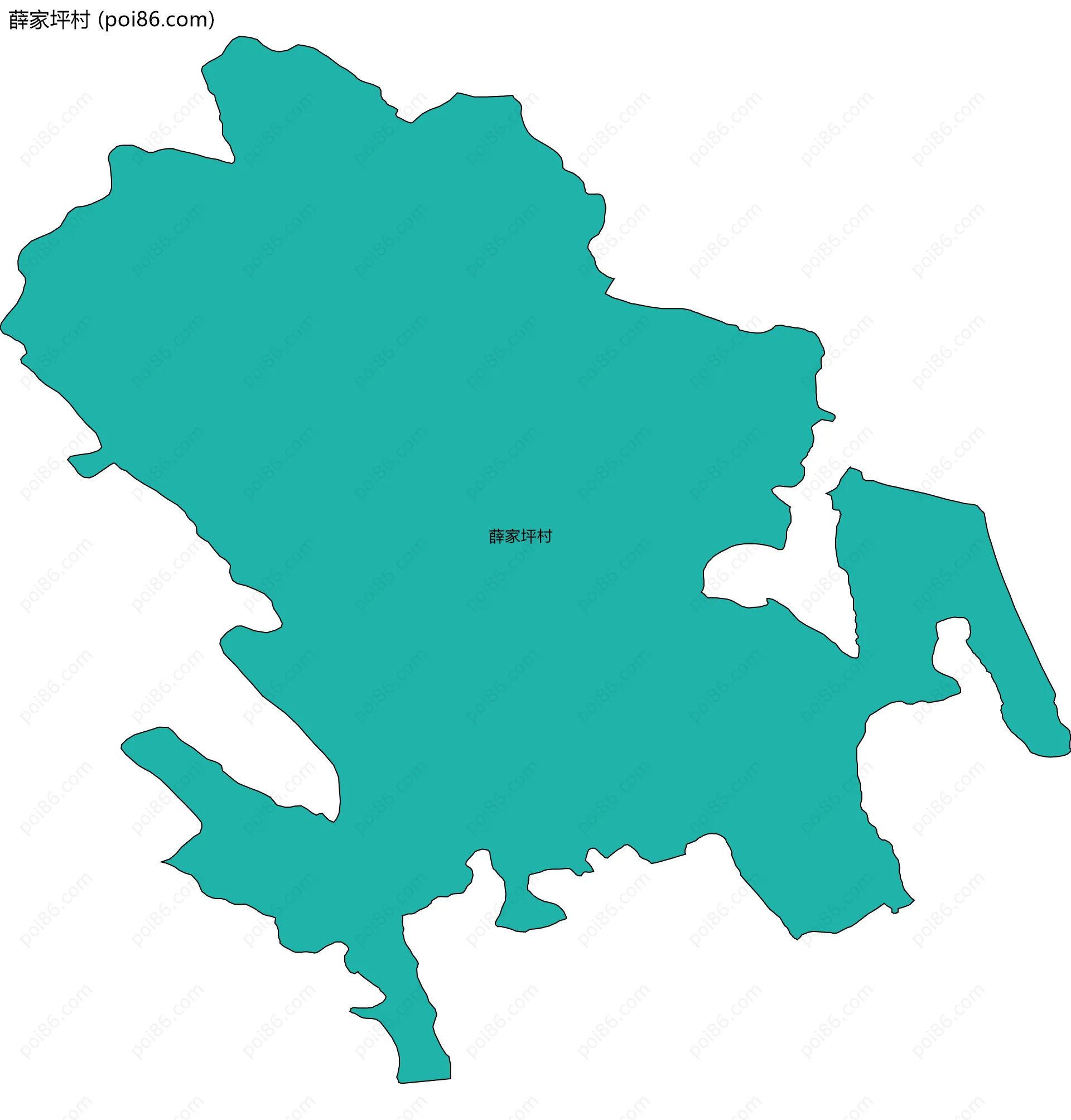 薛家坪村边界地图