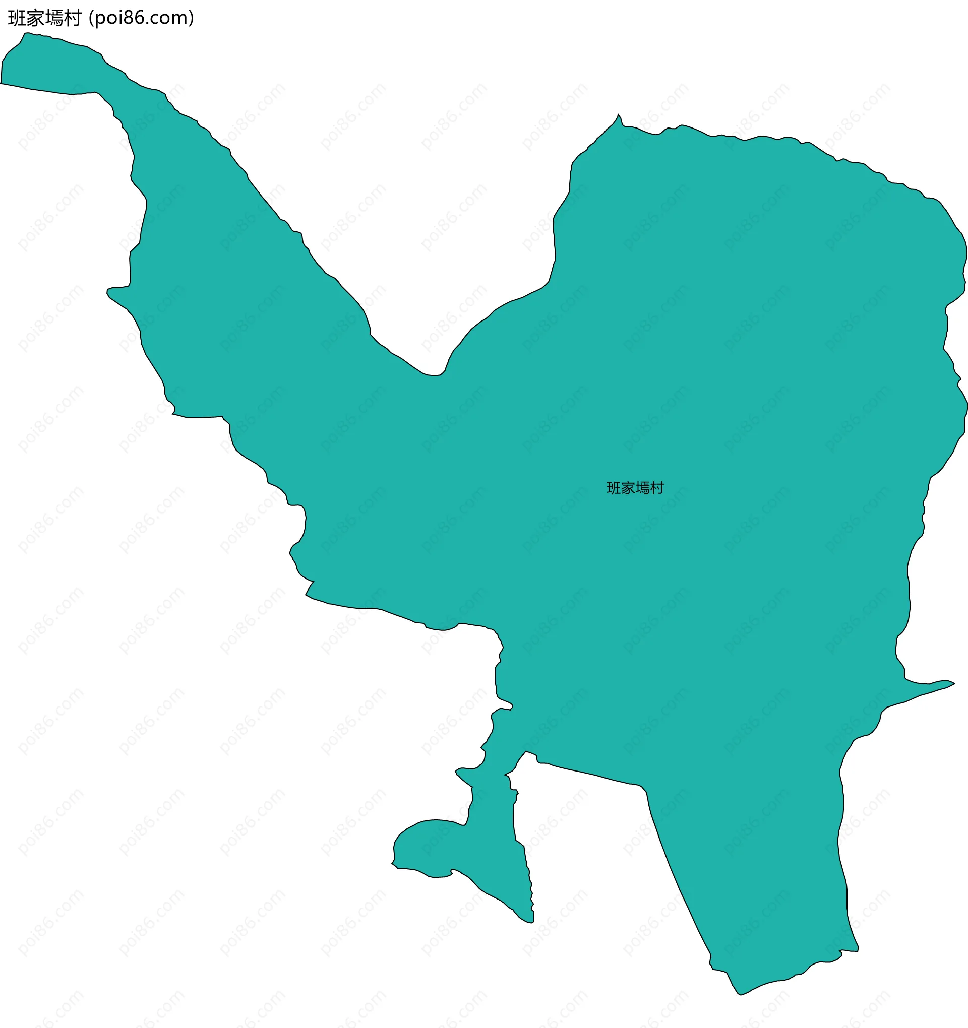 班家墕村边界地图