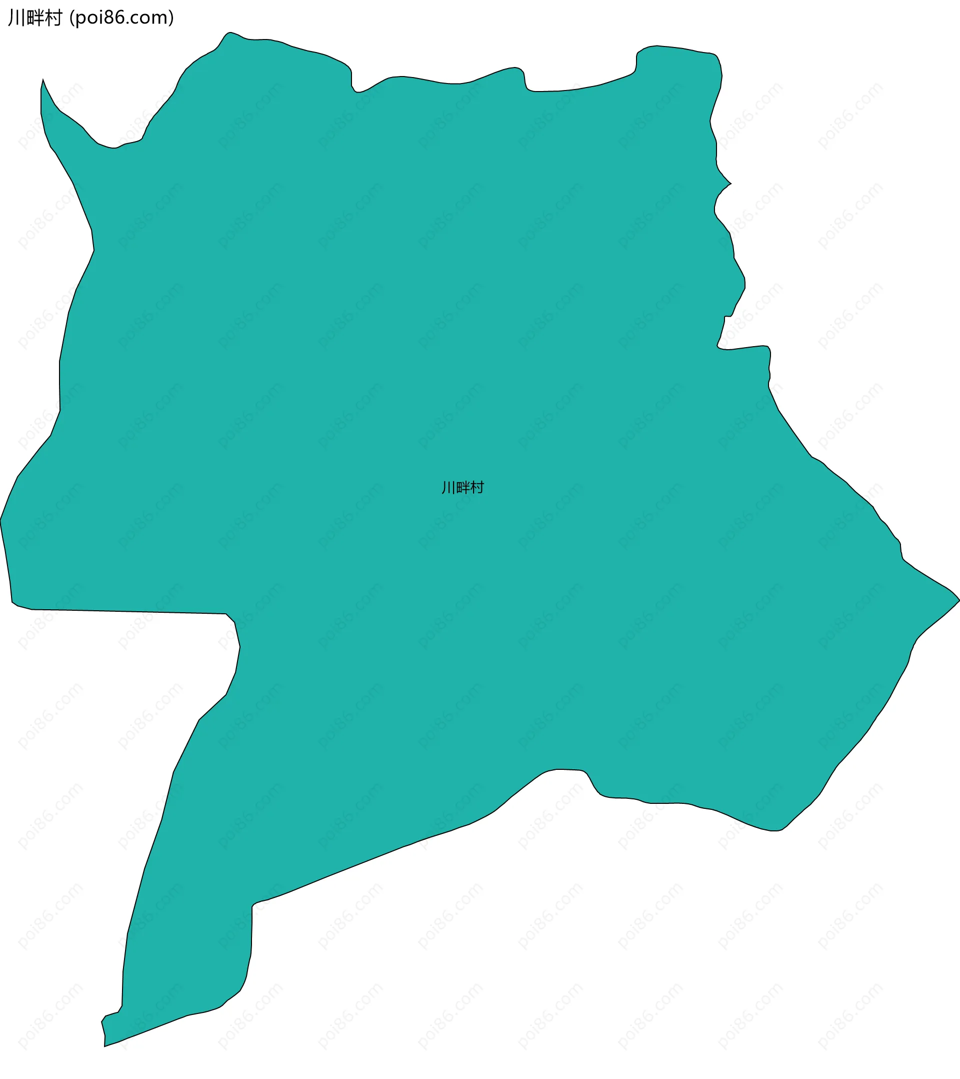 川畔村边界地图