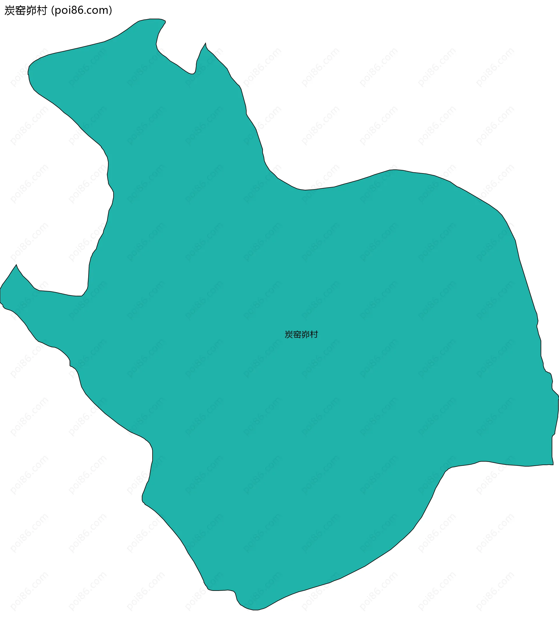 炭窑峁村边界地图