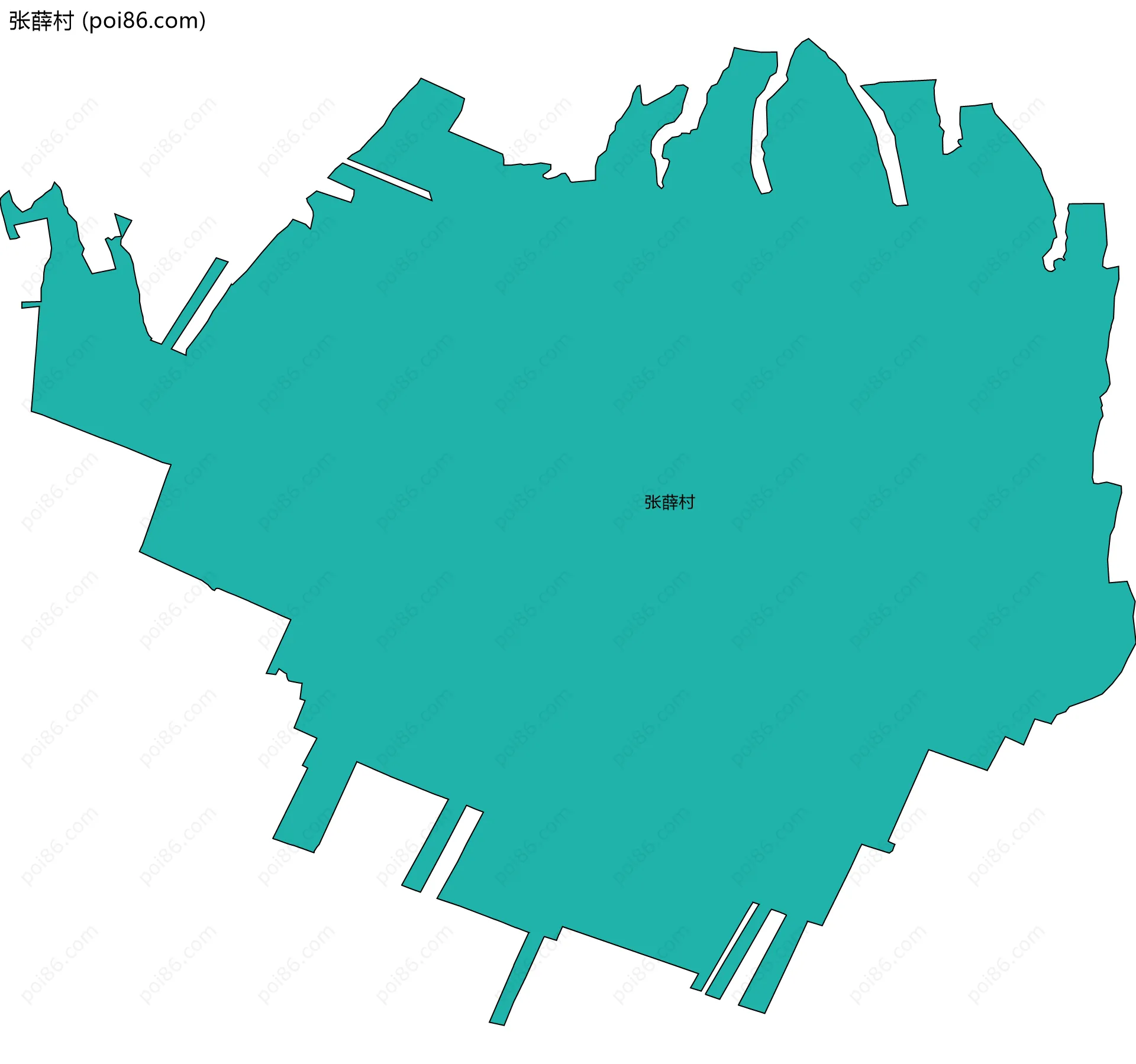 张薛村边界地图