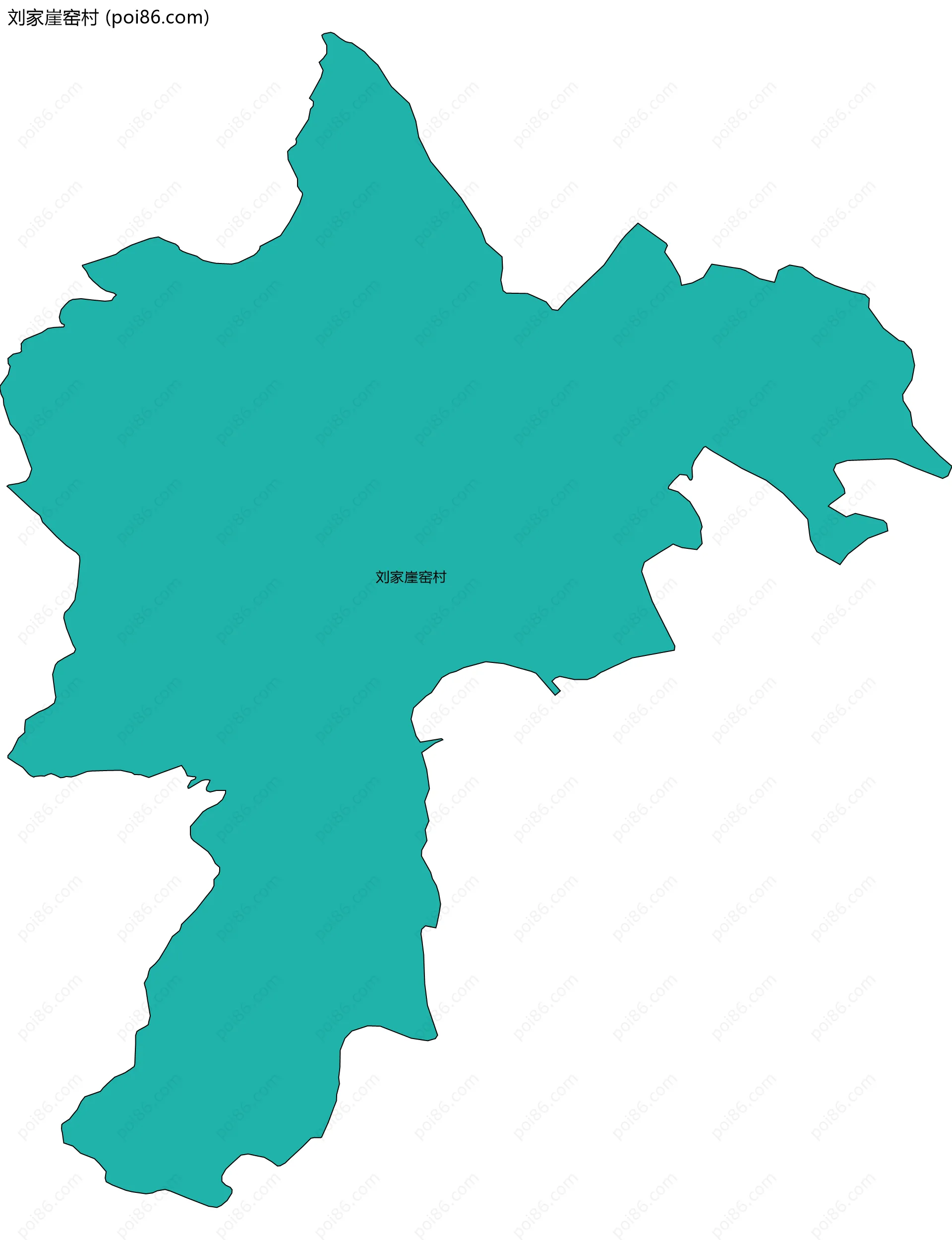 刘家崖窑村边界地图