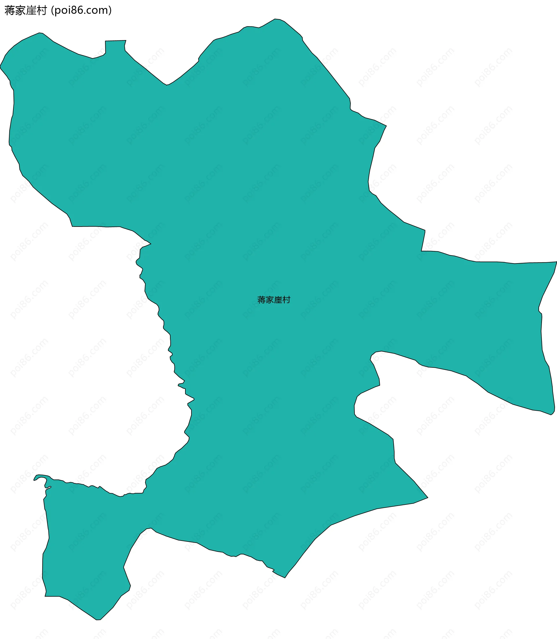 蒋家崖村边界地图