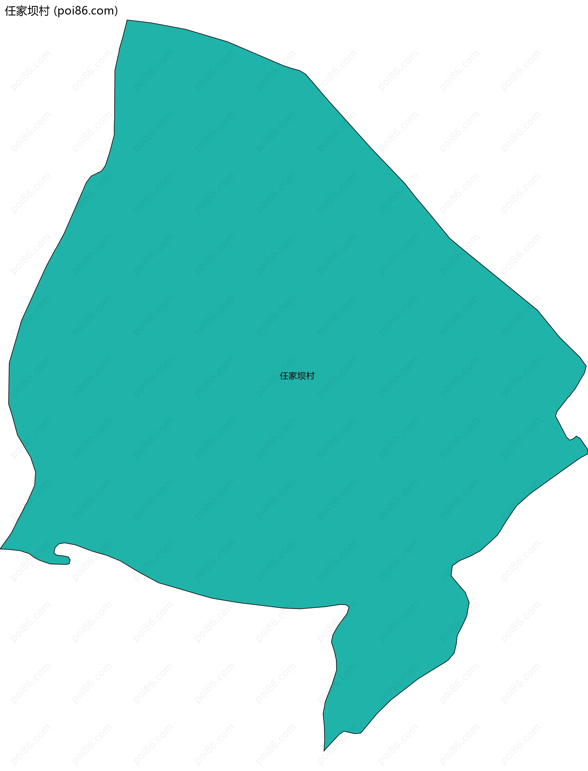 任家坝村边界地图