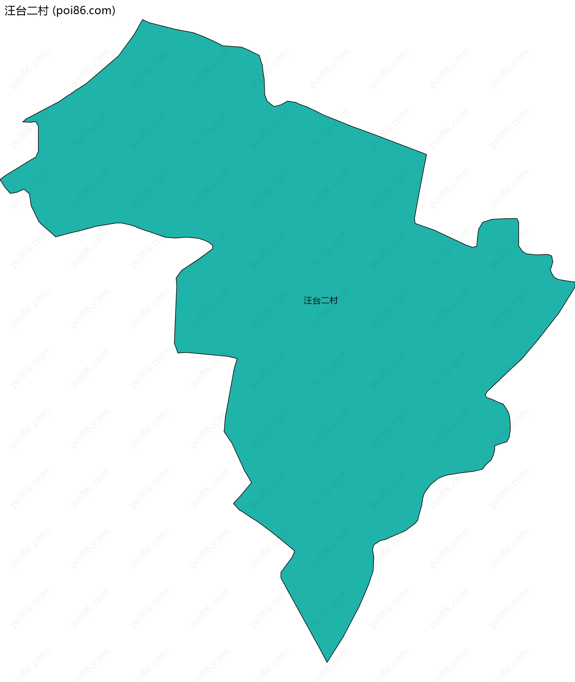 汪台二村边界地图