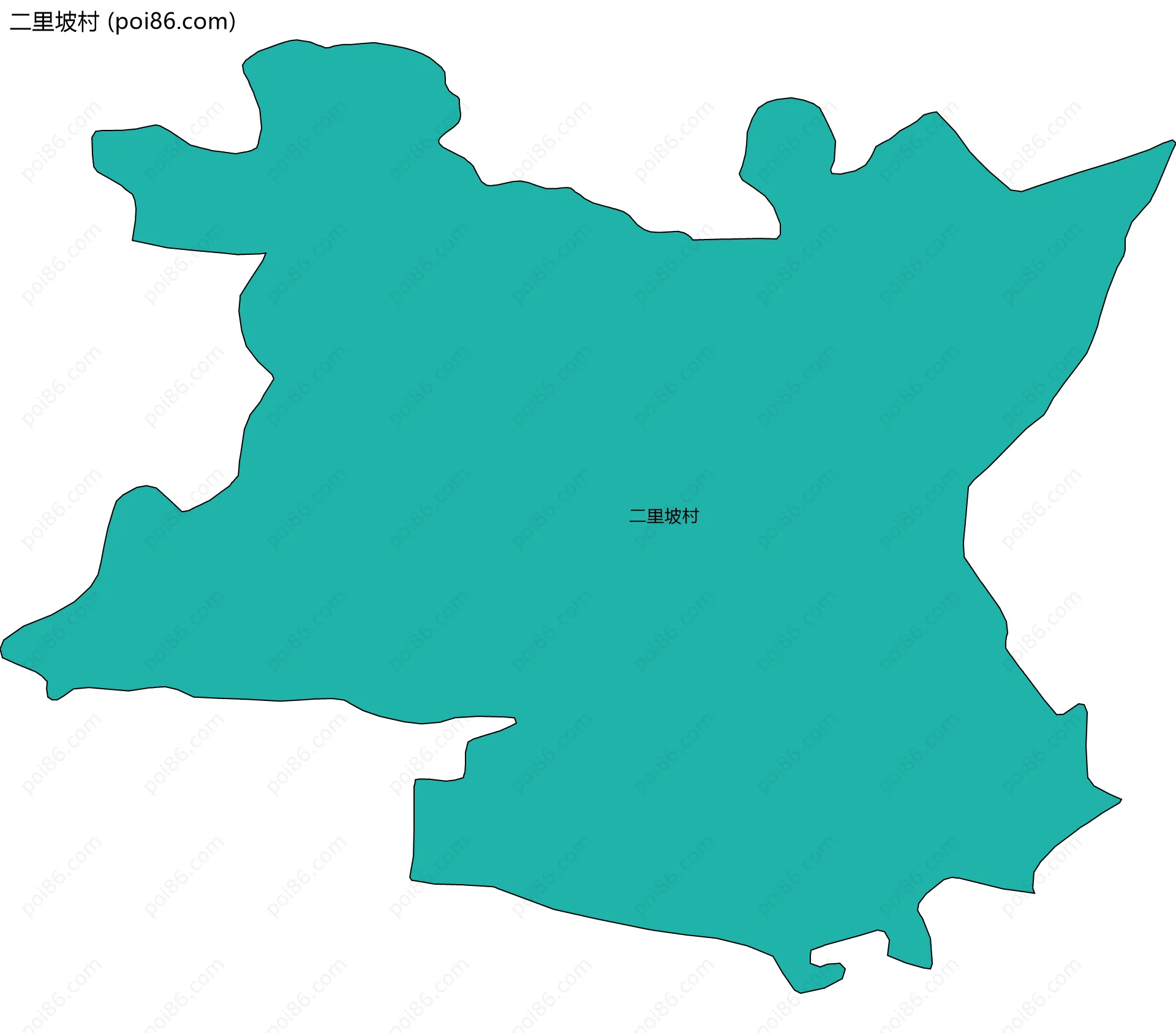 二里坡村边界地图