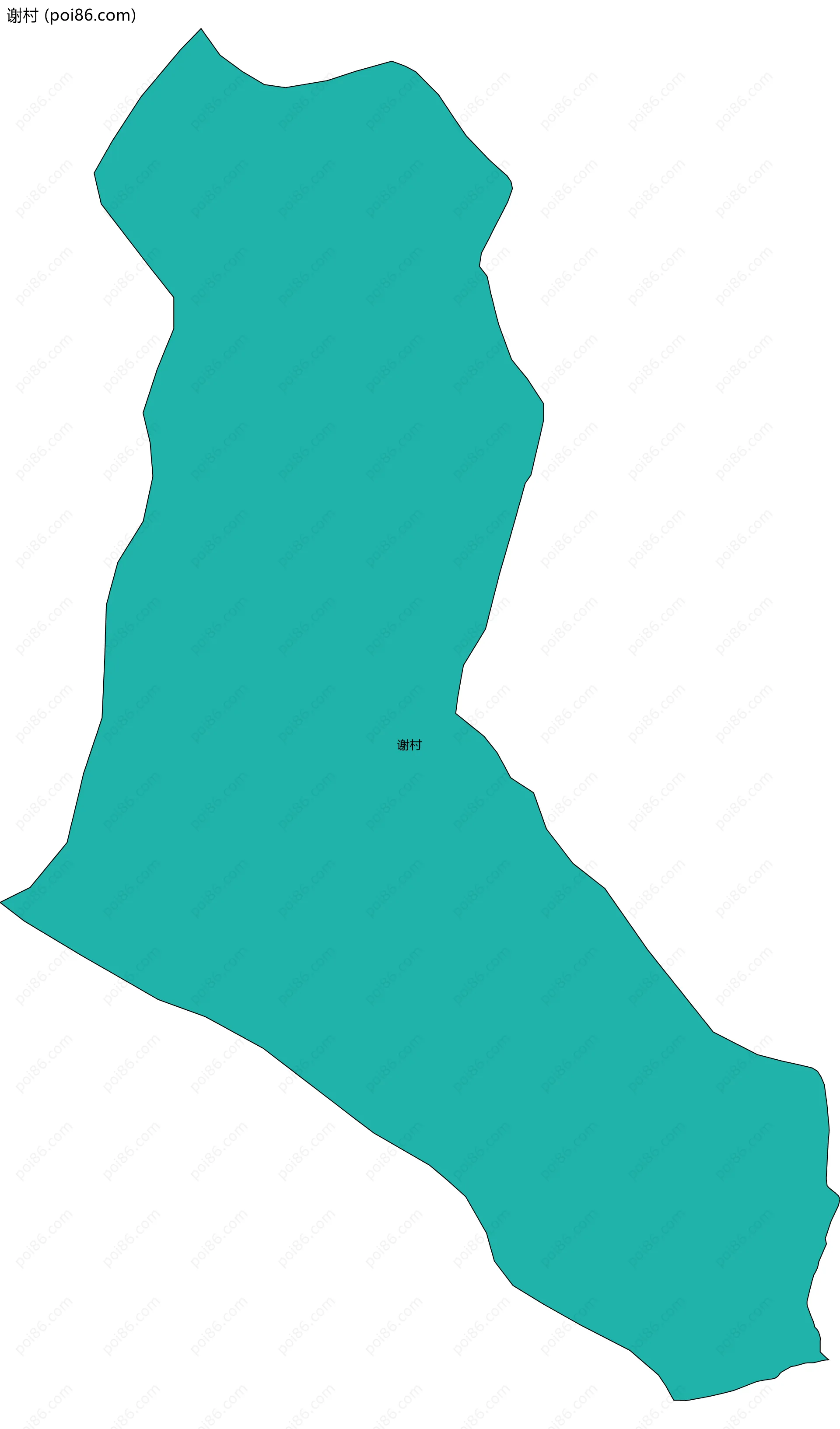 谢村边界地图