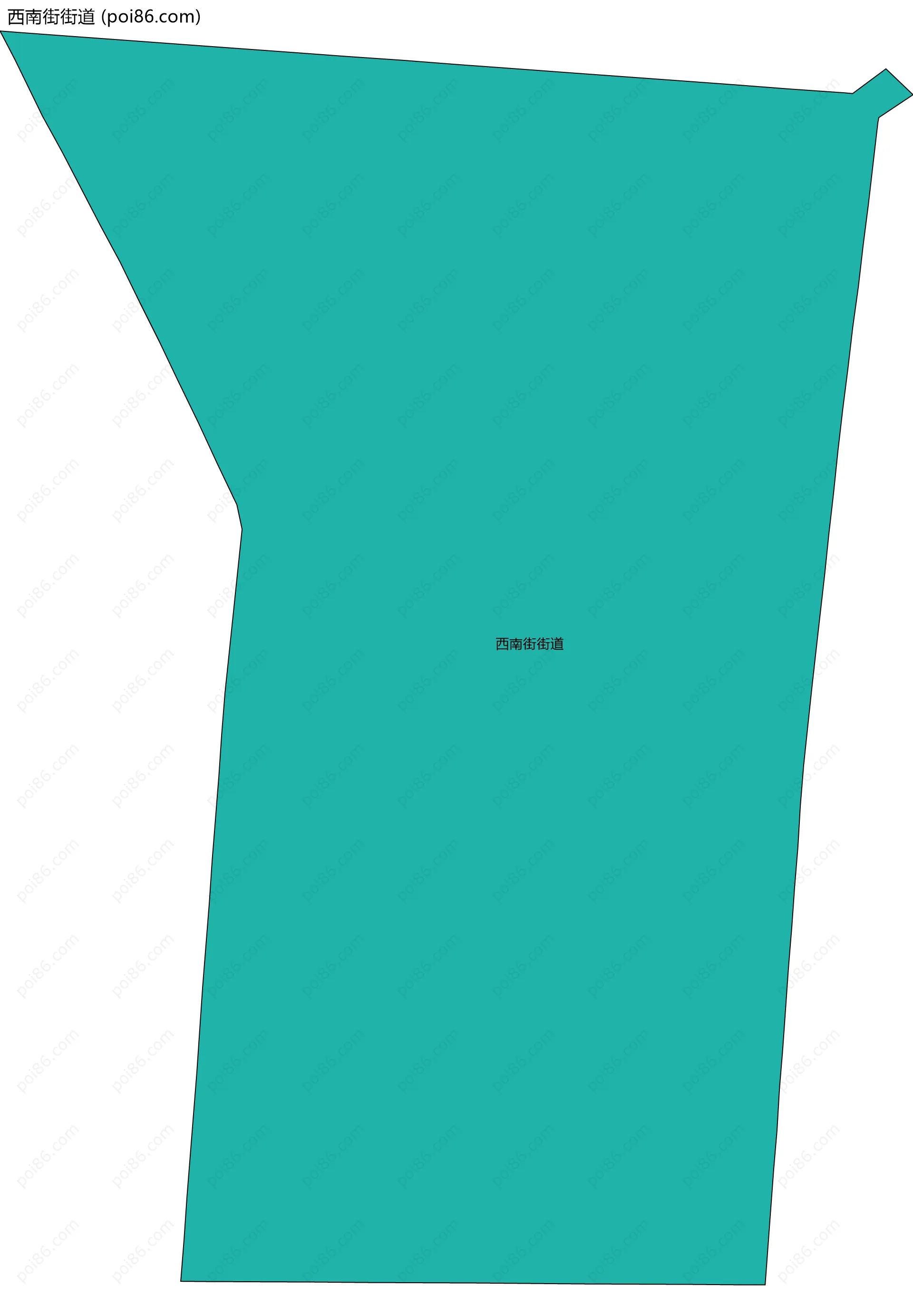 西南街街道边界地图(五级行政区划)