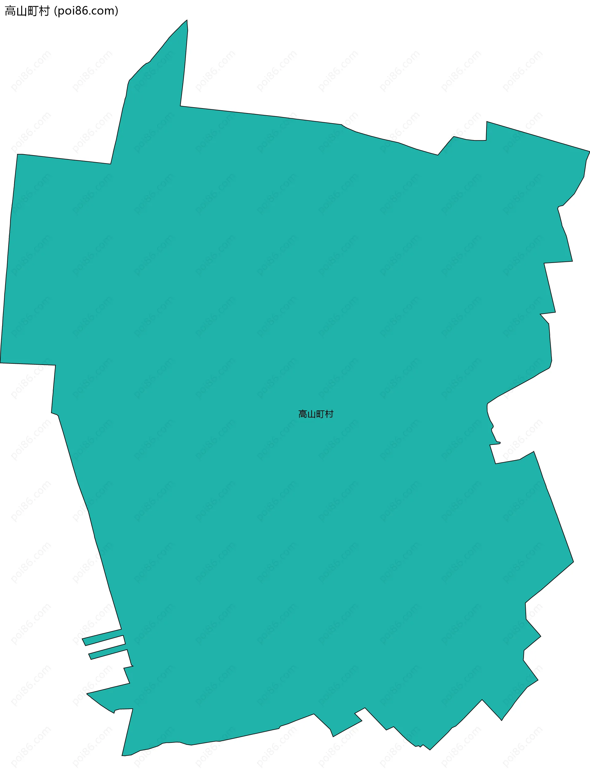 高山町村边界地图