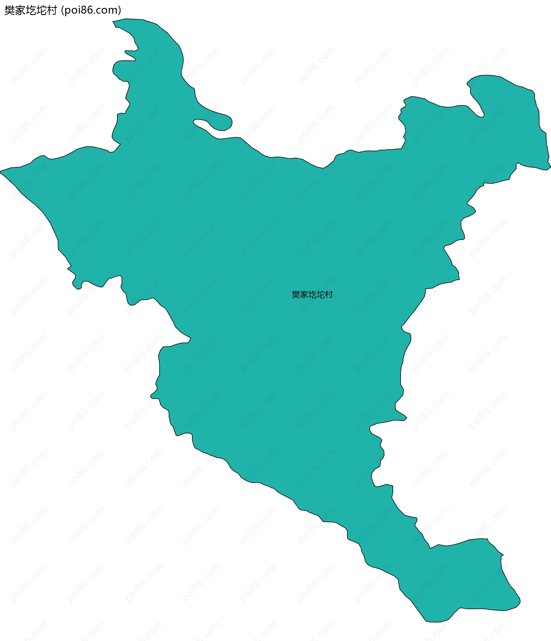 樊家圪坨村边界地图