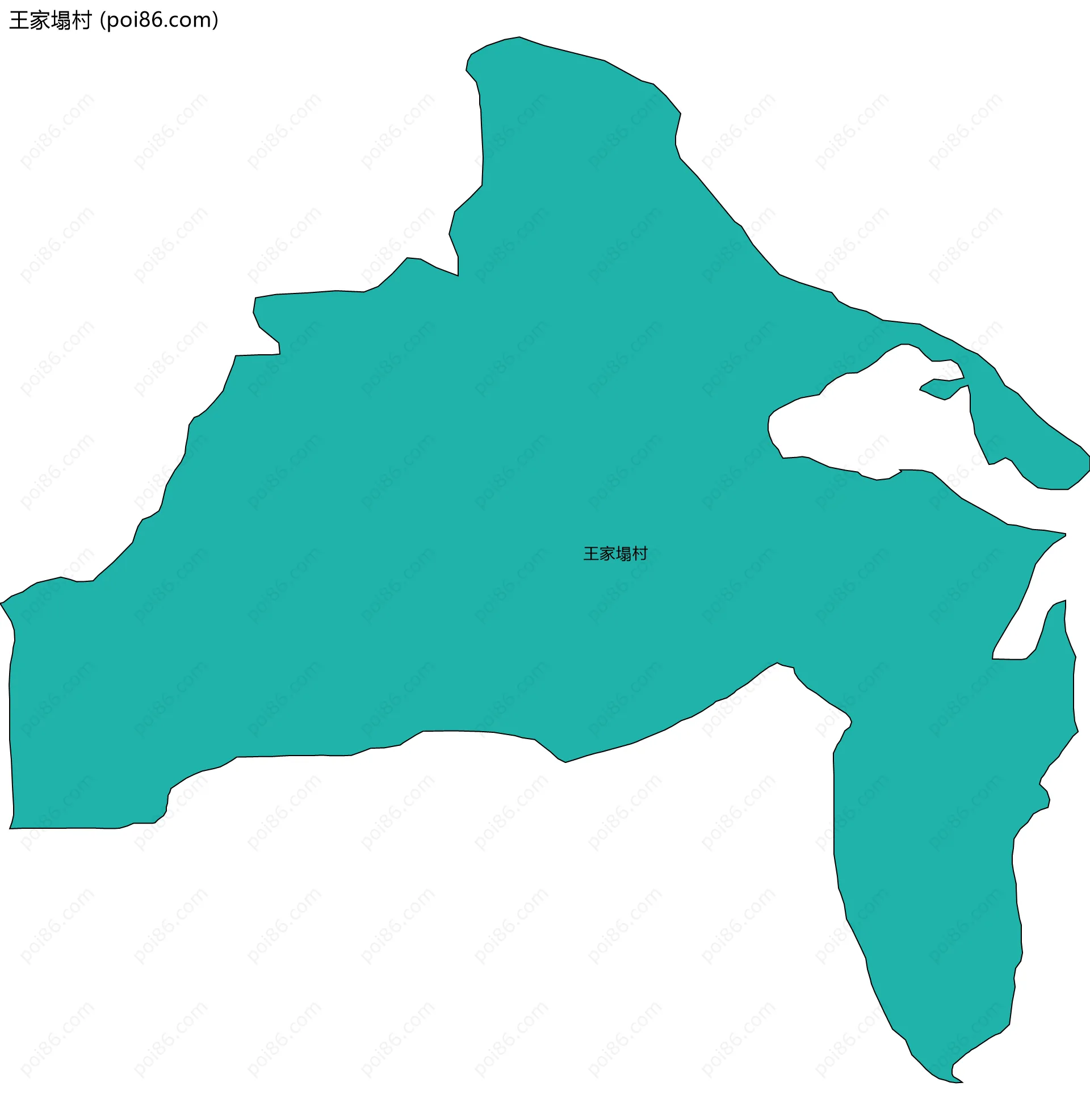 王家塌村边界地图