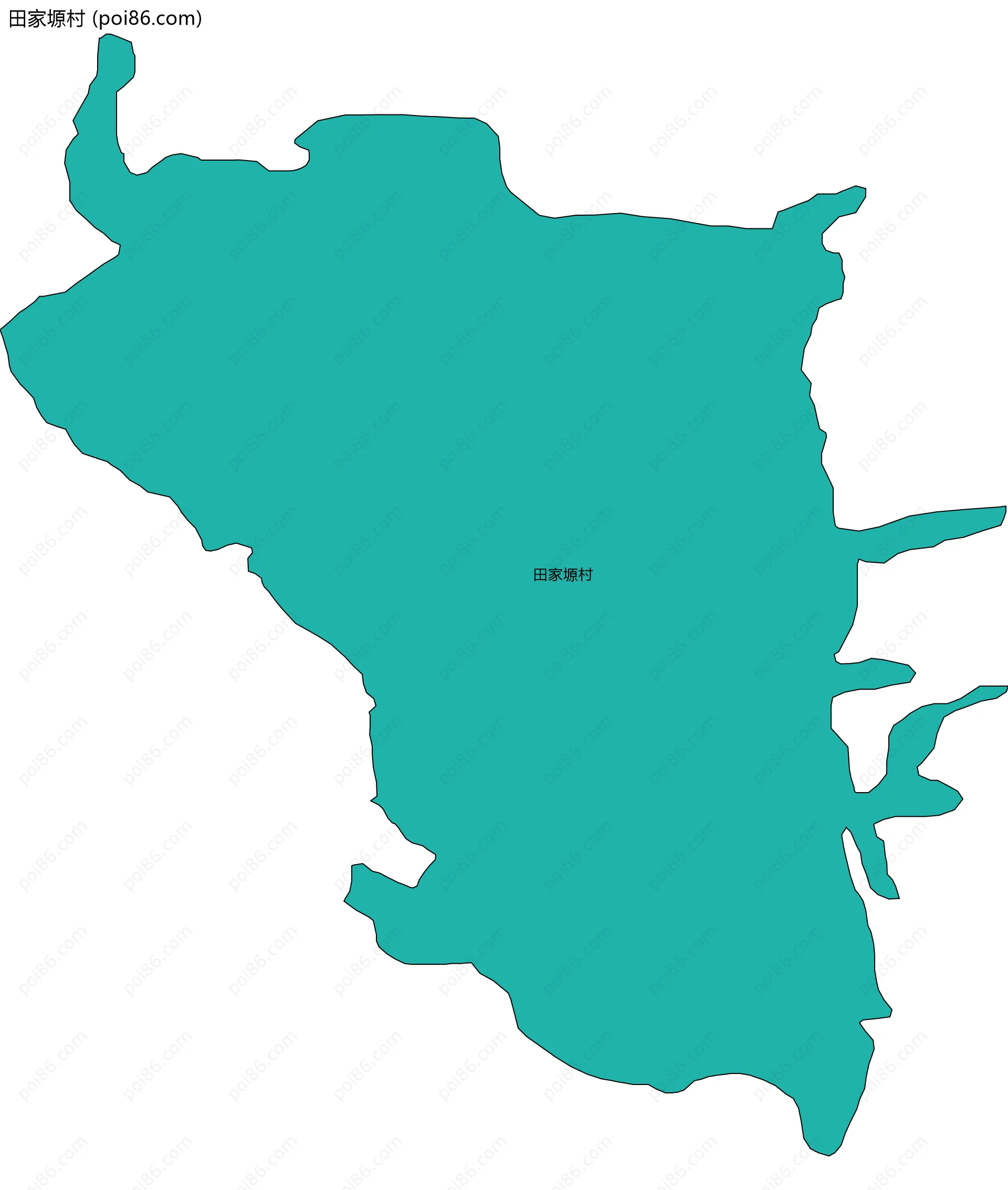 田家塬村边界地图