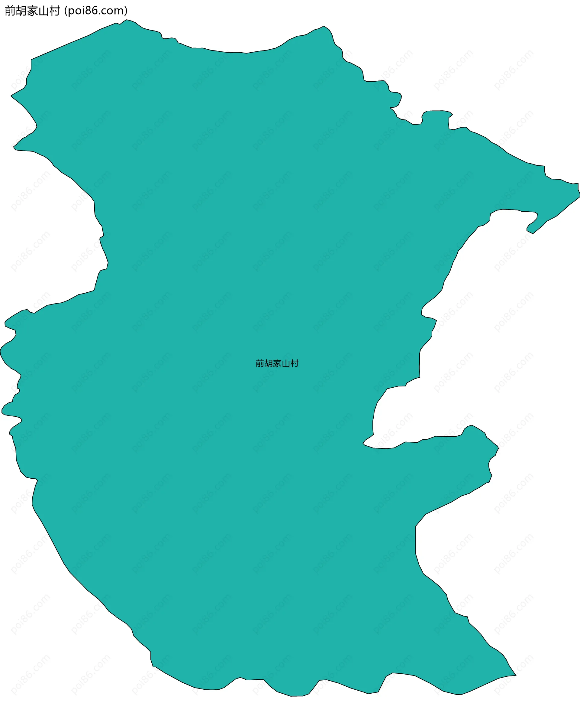 前胡家山村边界地图