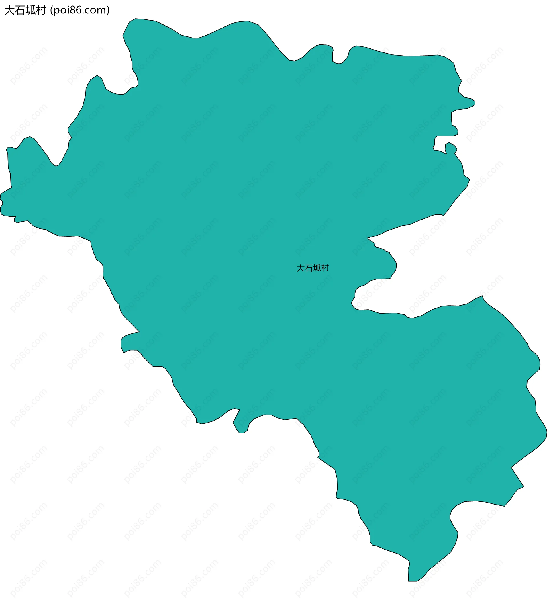 大石坬村边界地图