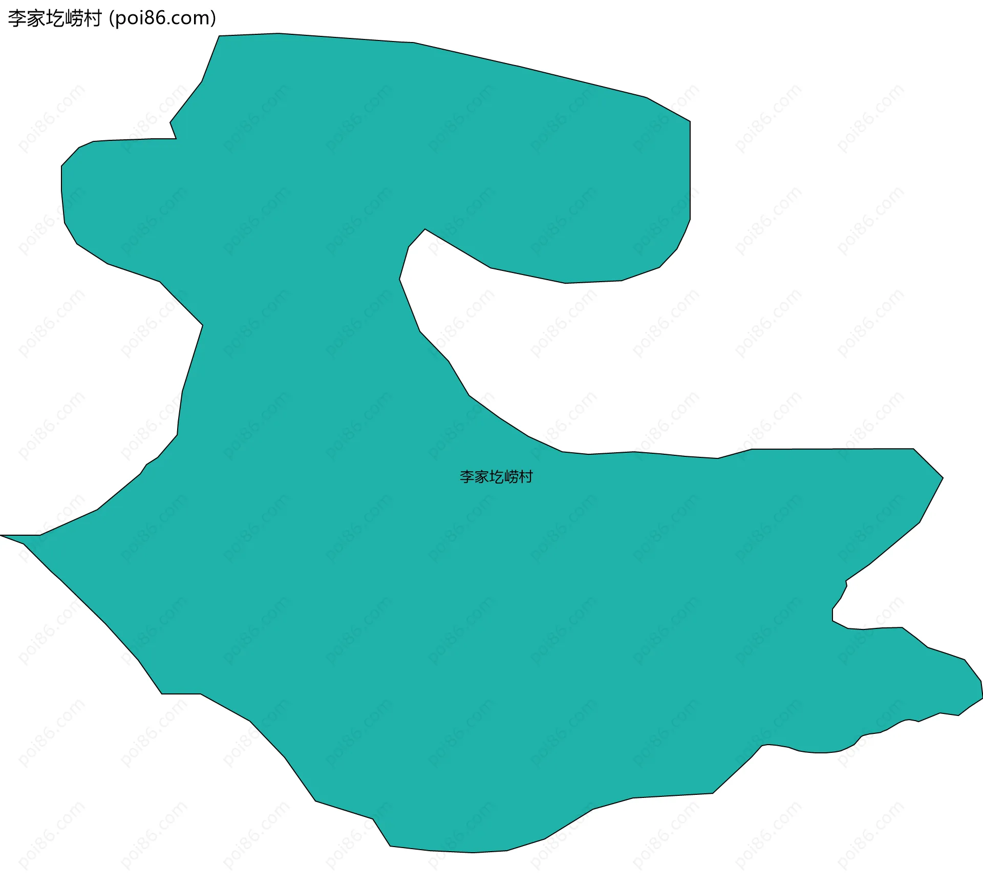 李家圪崂村边界地图