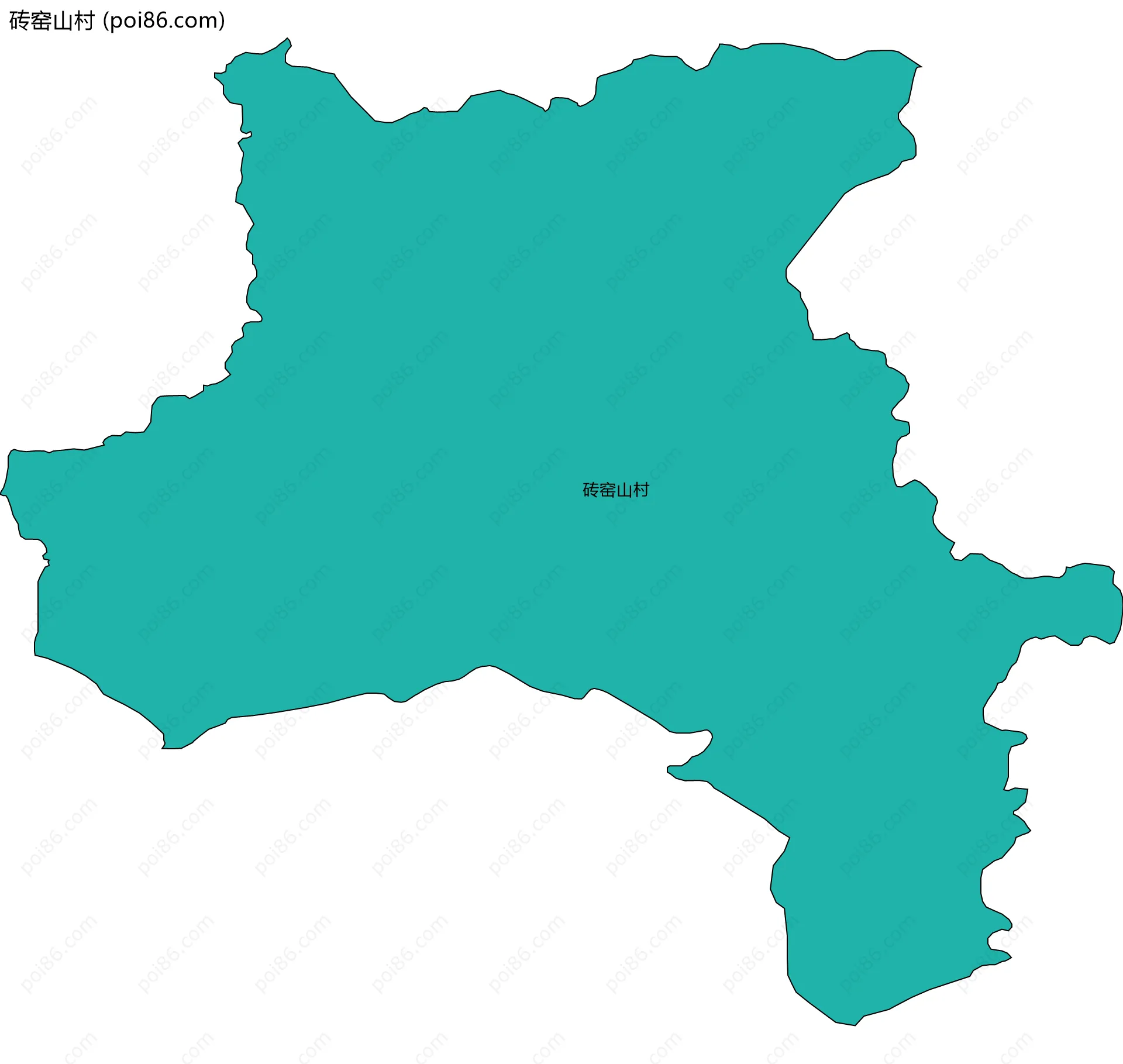 砖窑山村边界地图