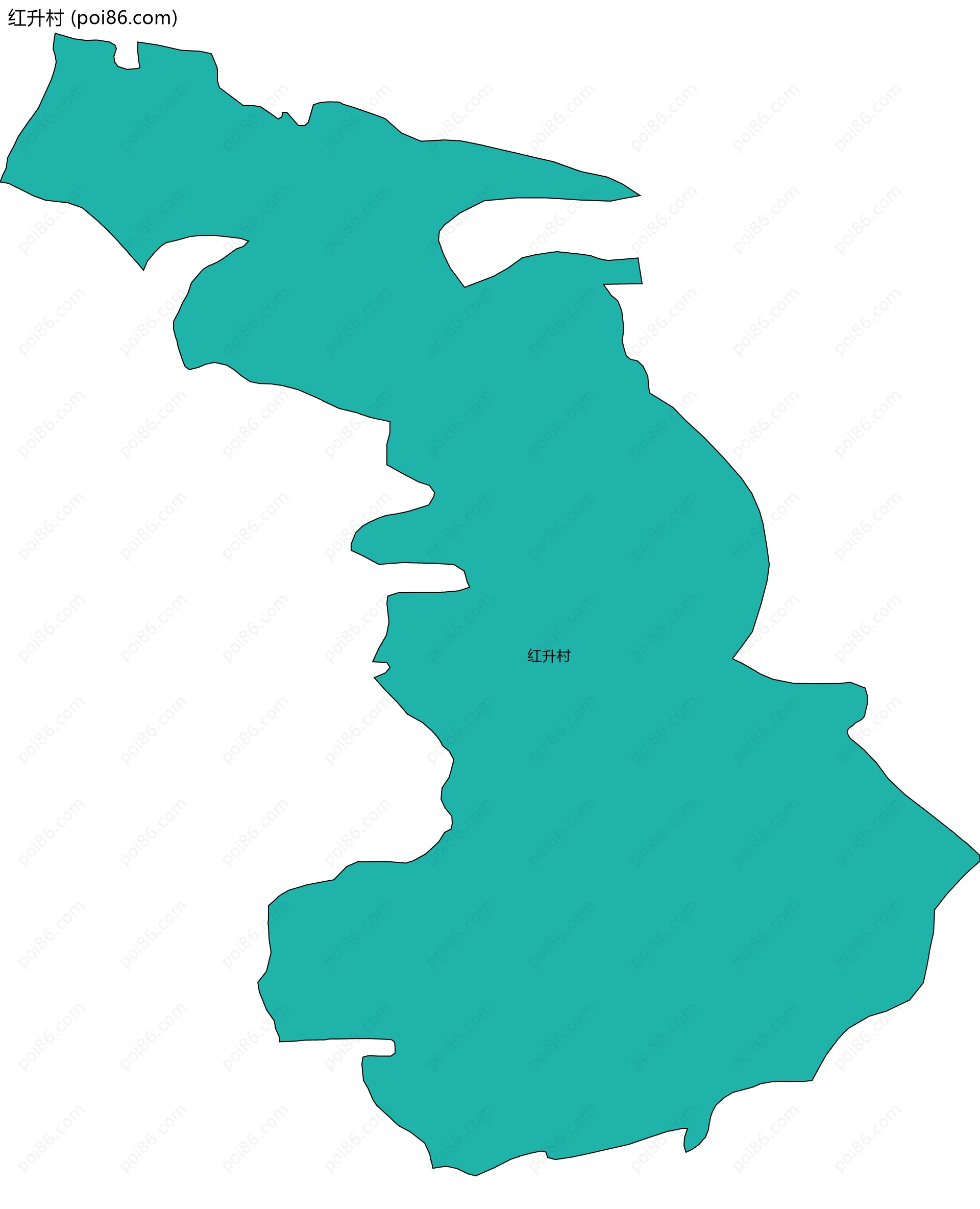 红升村边界地图