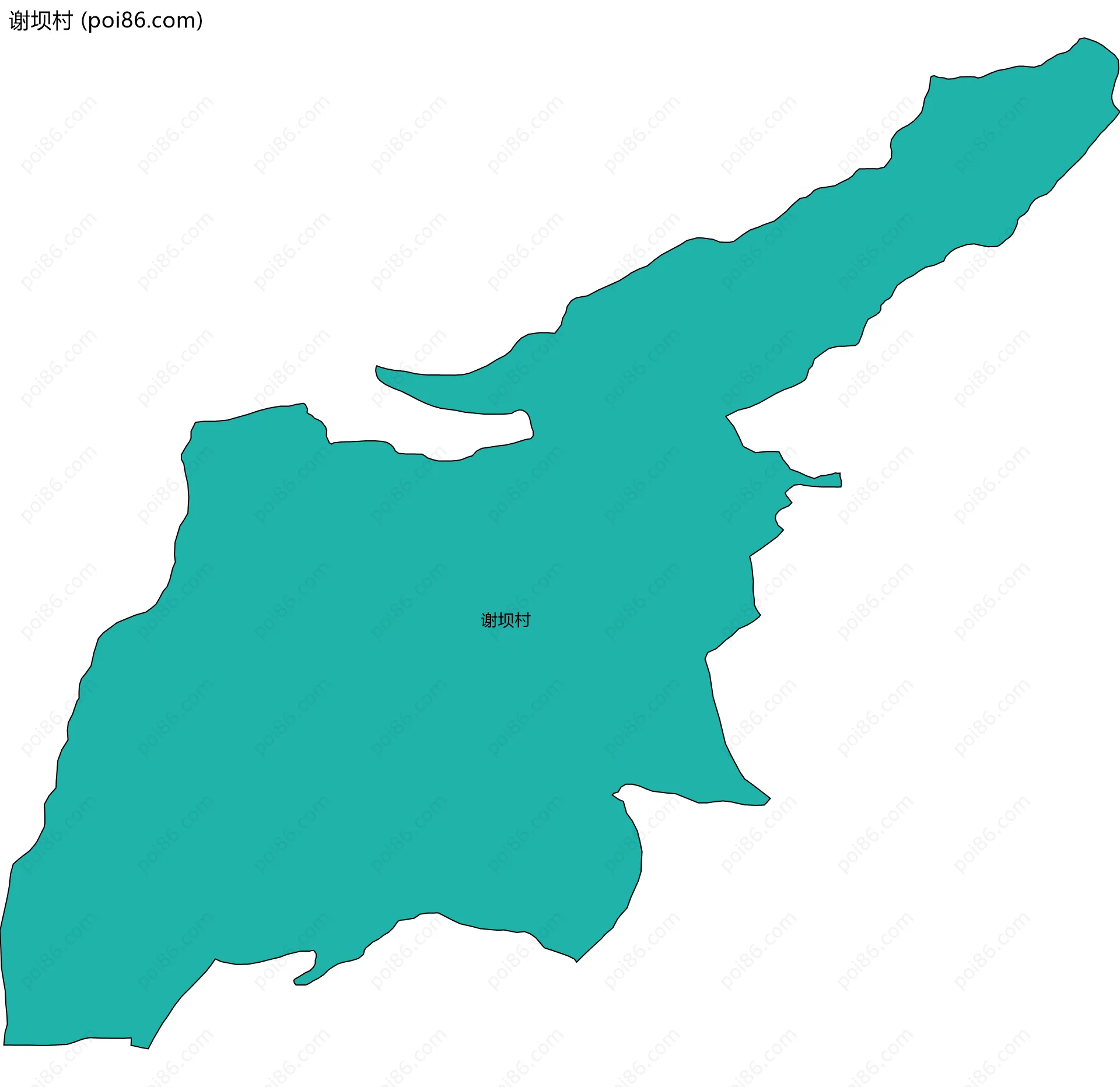 谢坝村边界地图