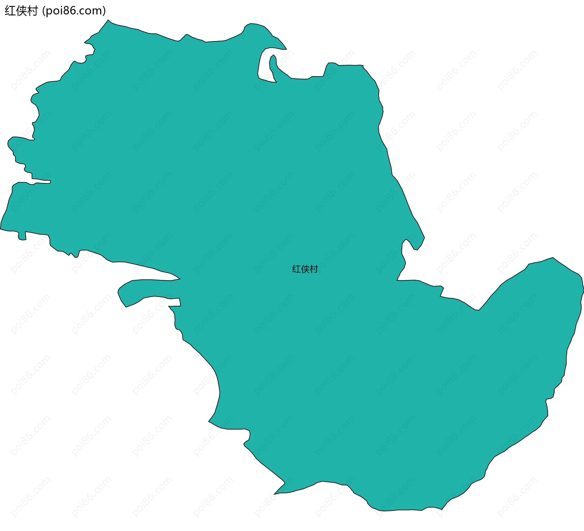 红侠村边界地图