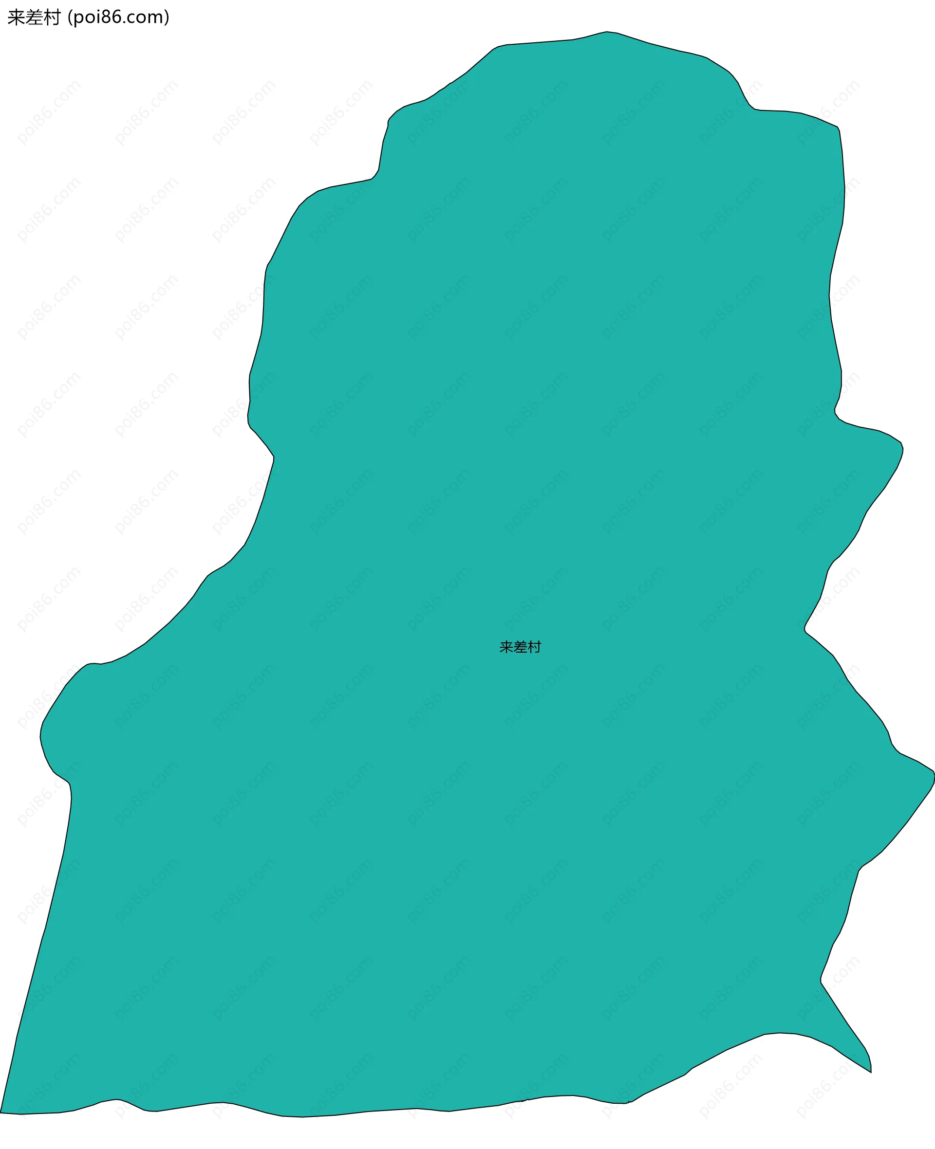 来差村边界地图