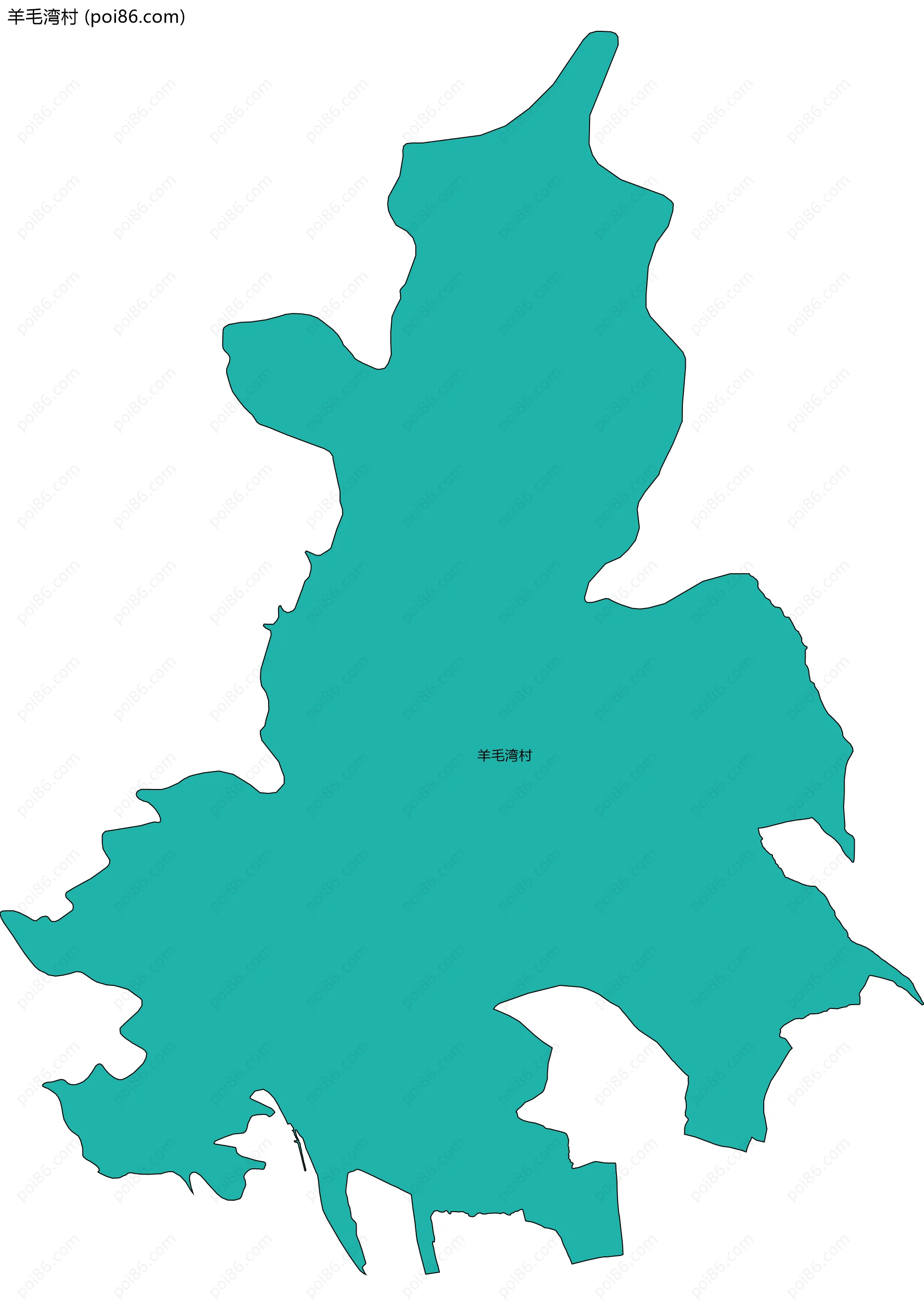 羊毛湾村边界地图