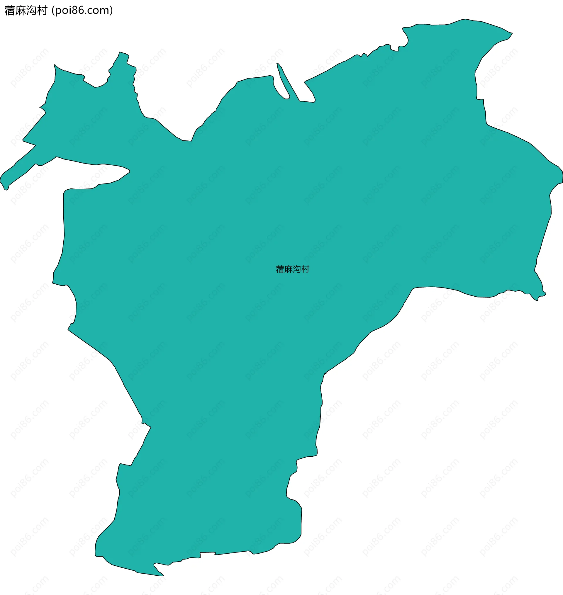 蓿麻沟村边界地图