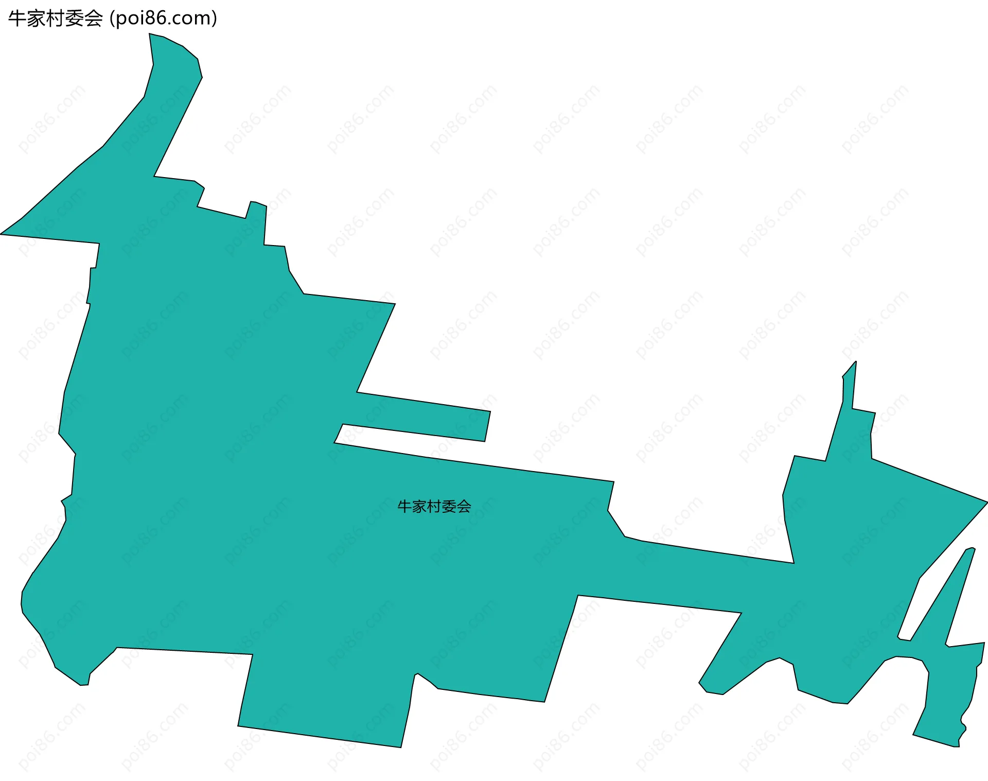 牛家村委会边界地图