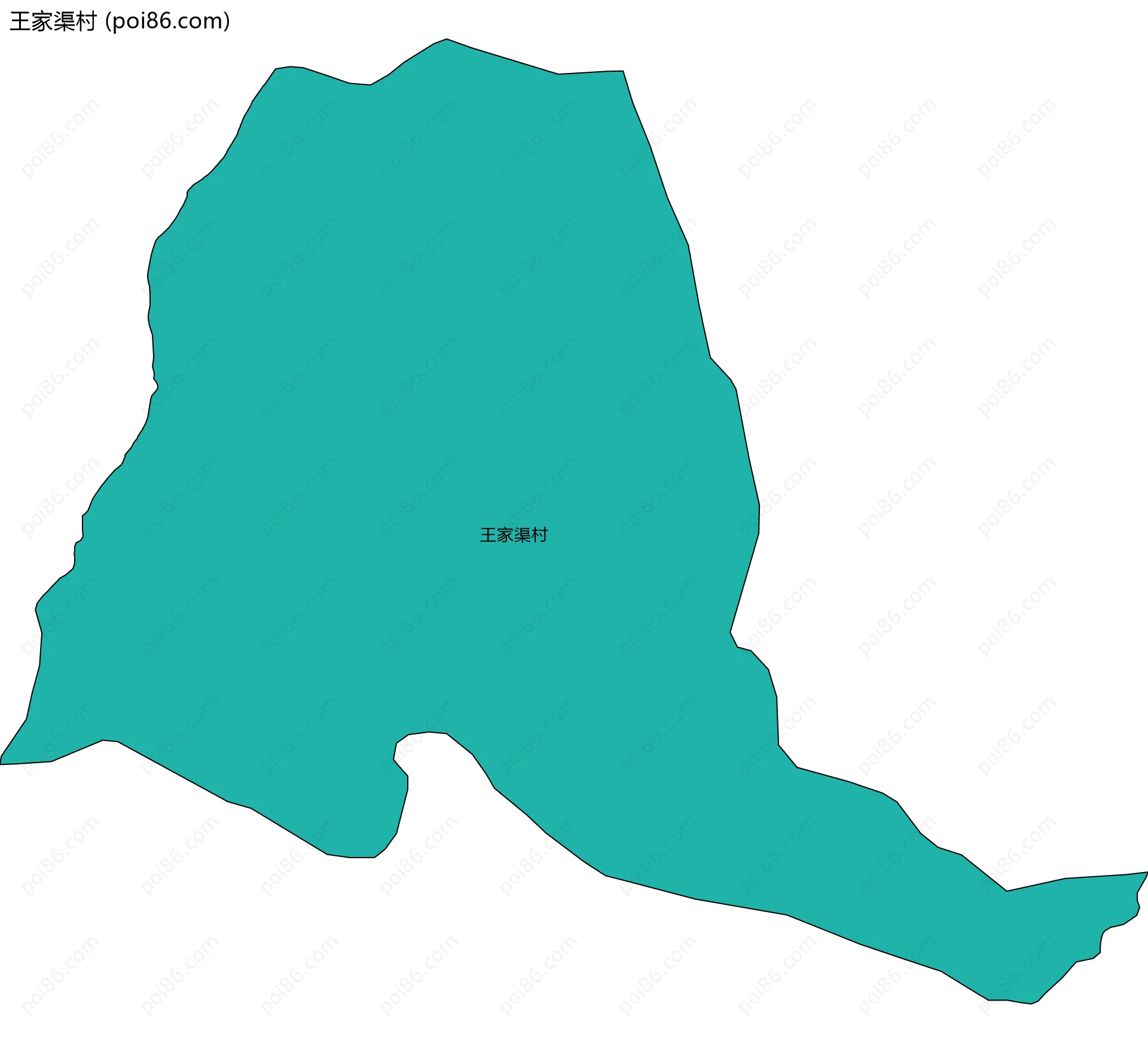 王家渠村边界地图