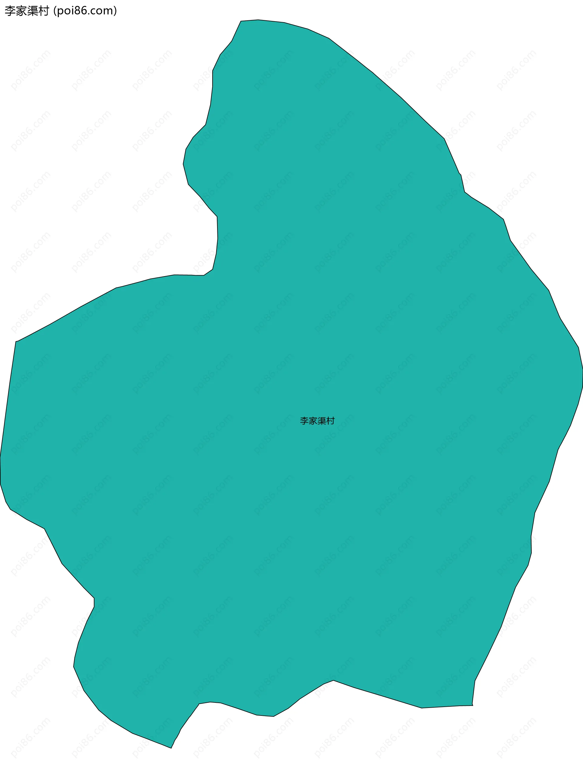 李家渠村边界地图