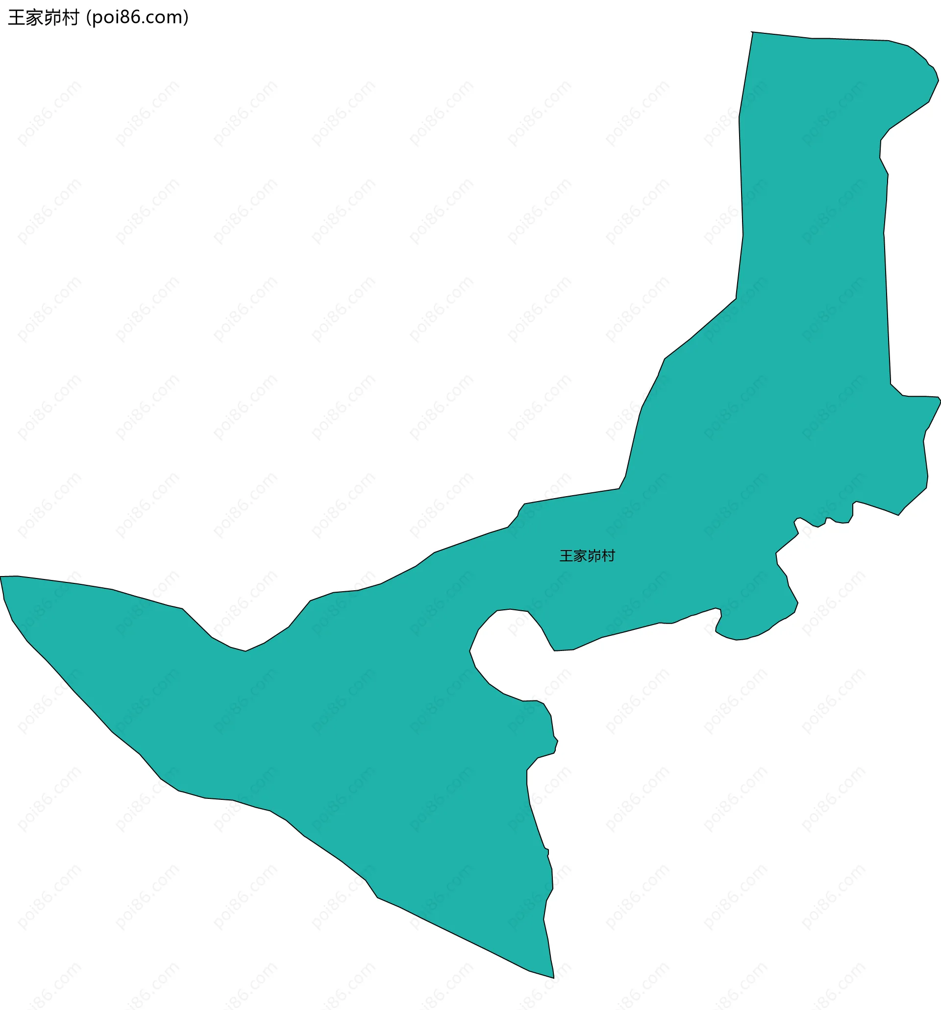 王家峁村边界地图