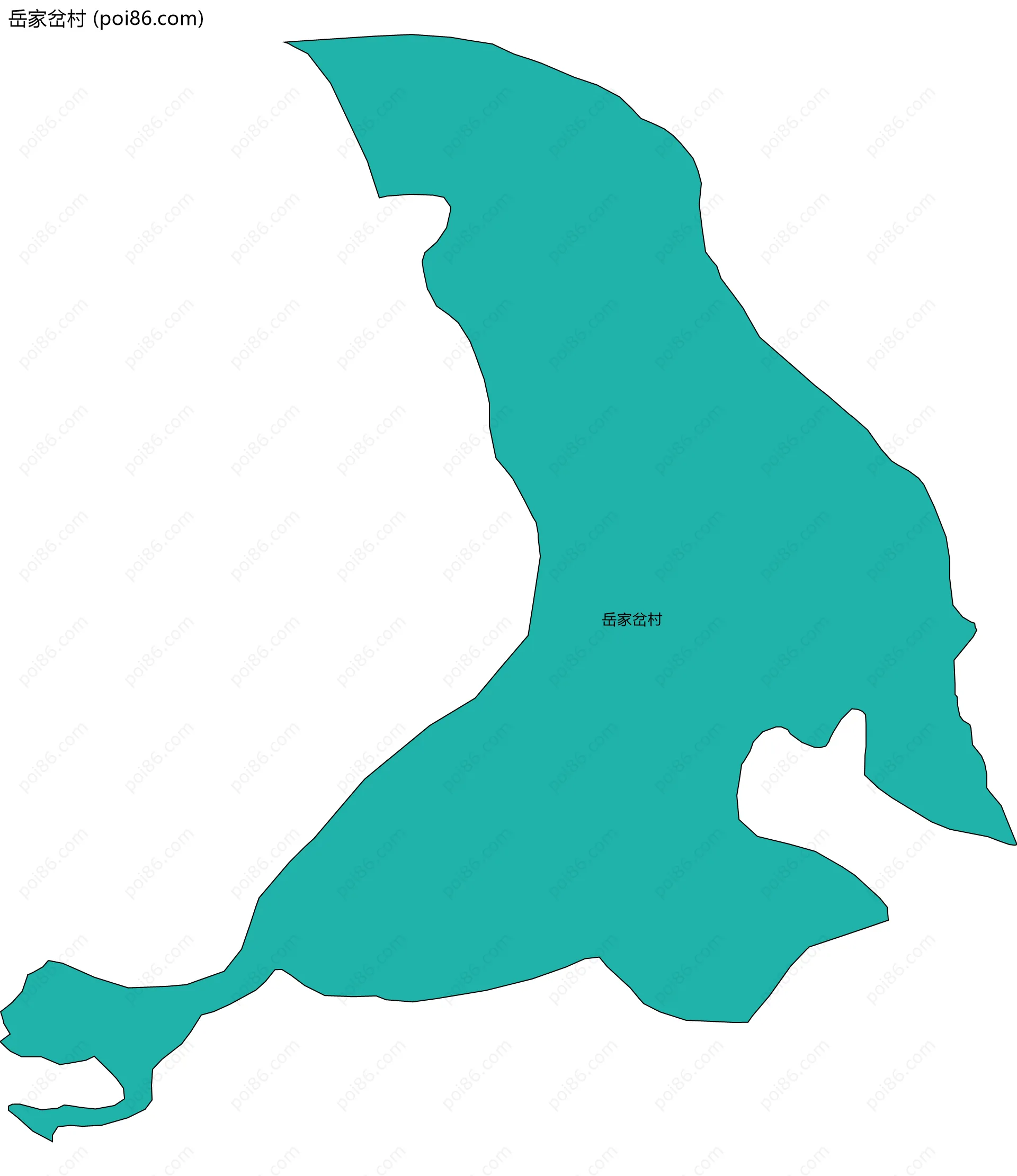 岳家岔村边界地图