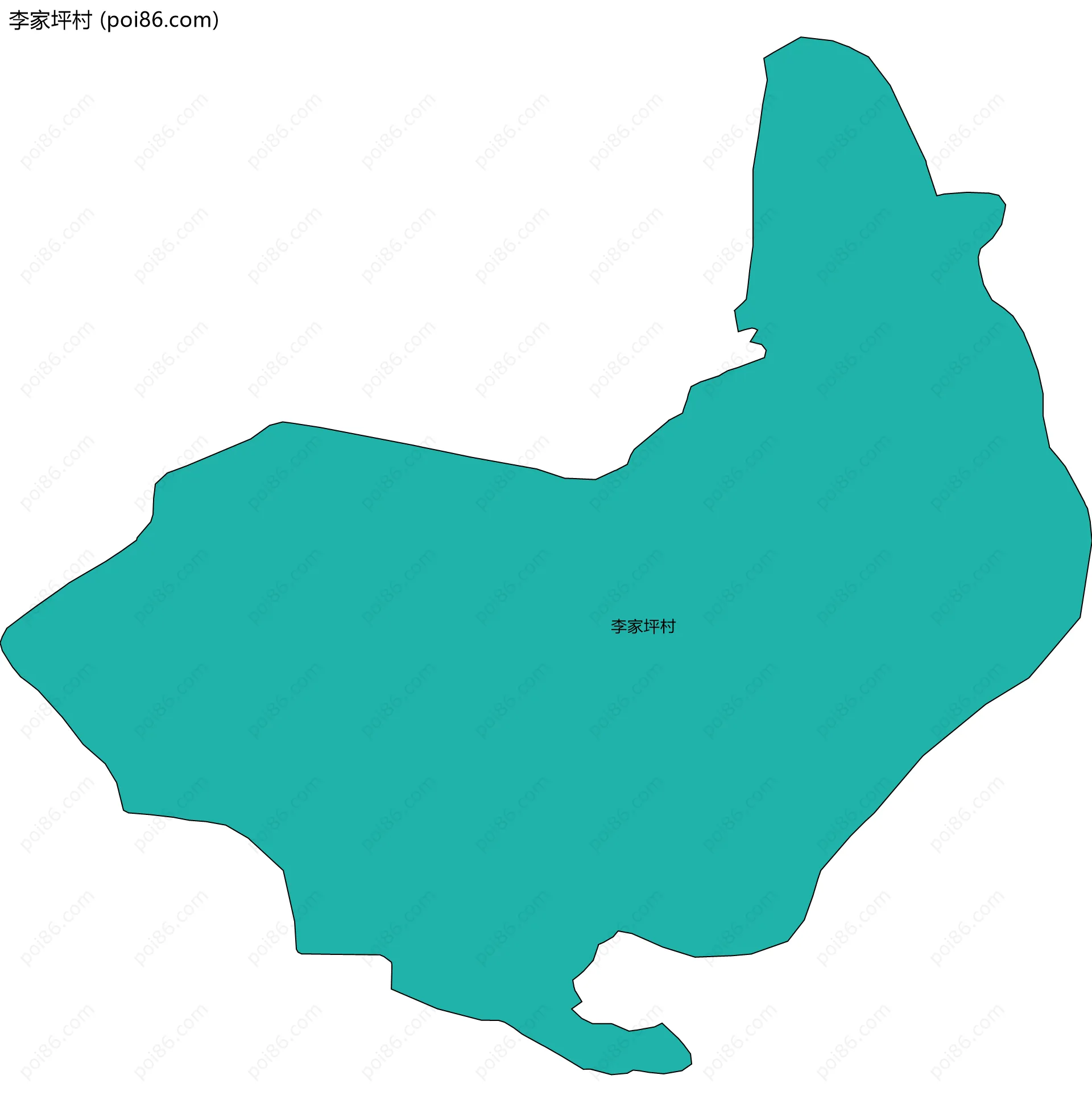 李家坪村边界地图