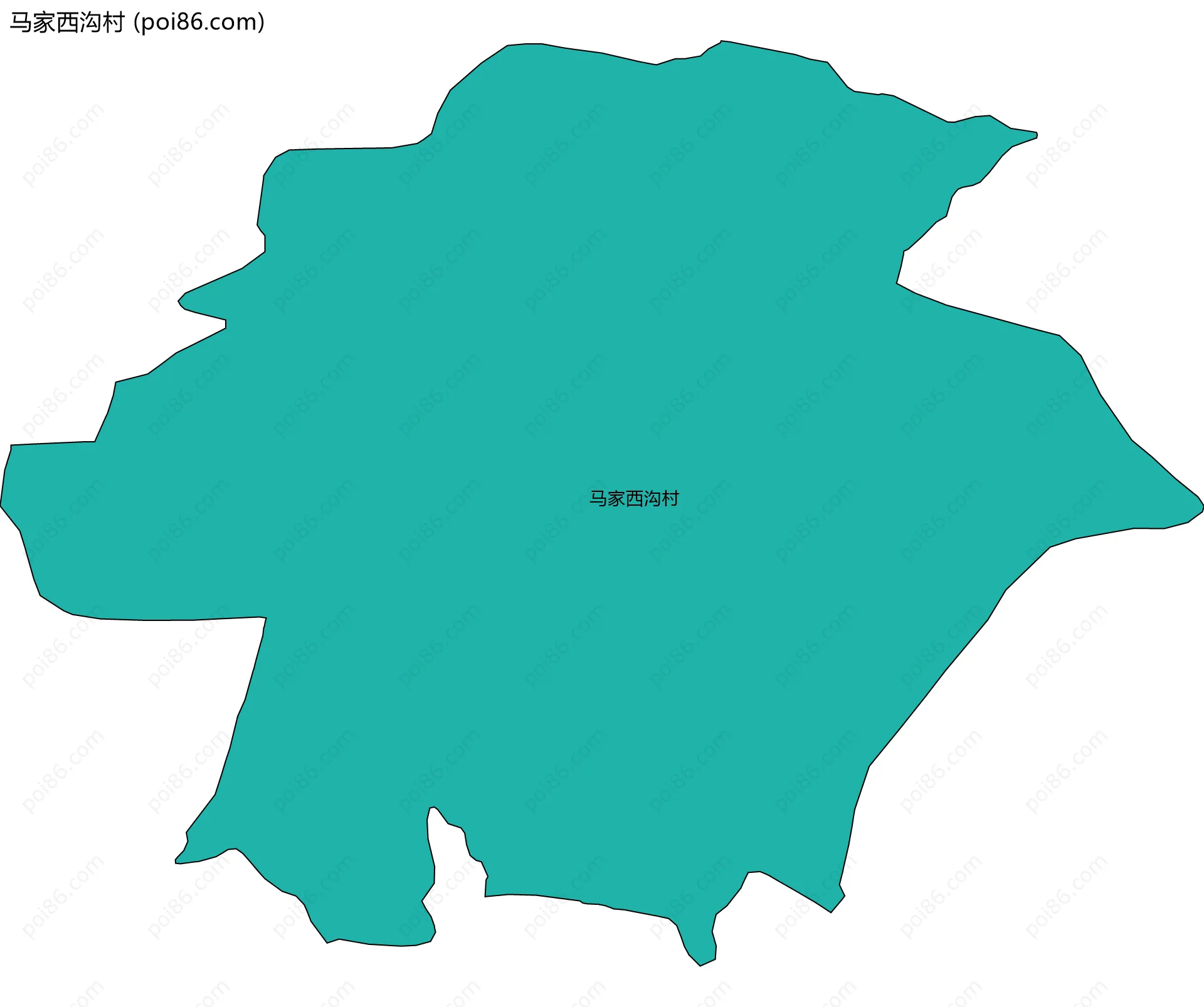 马家西沟村边界地图